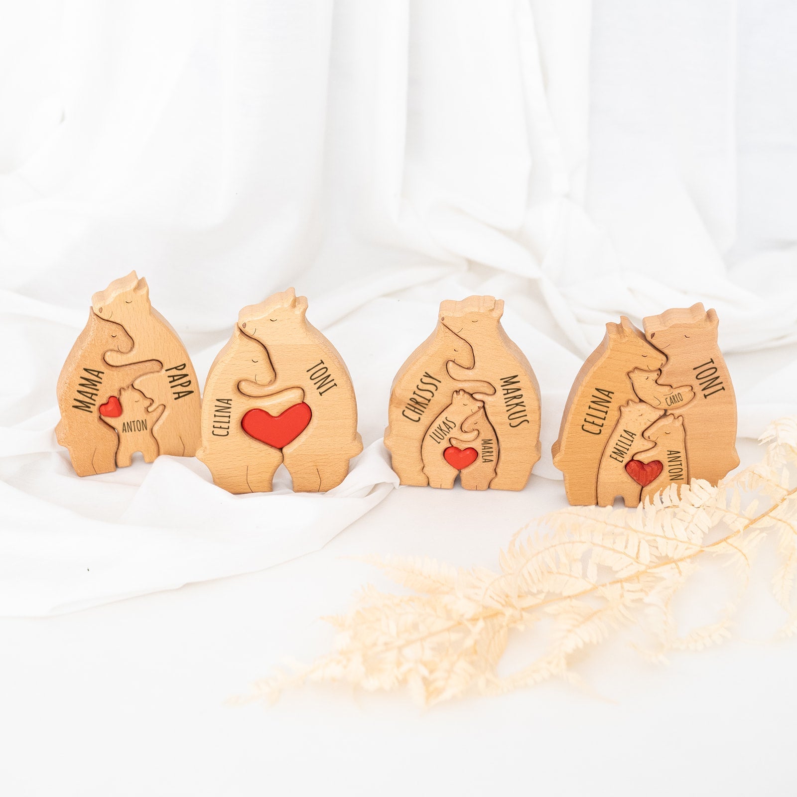Bär Familie Puzzle personalisiert - wunderwunsch
