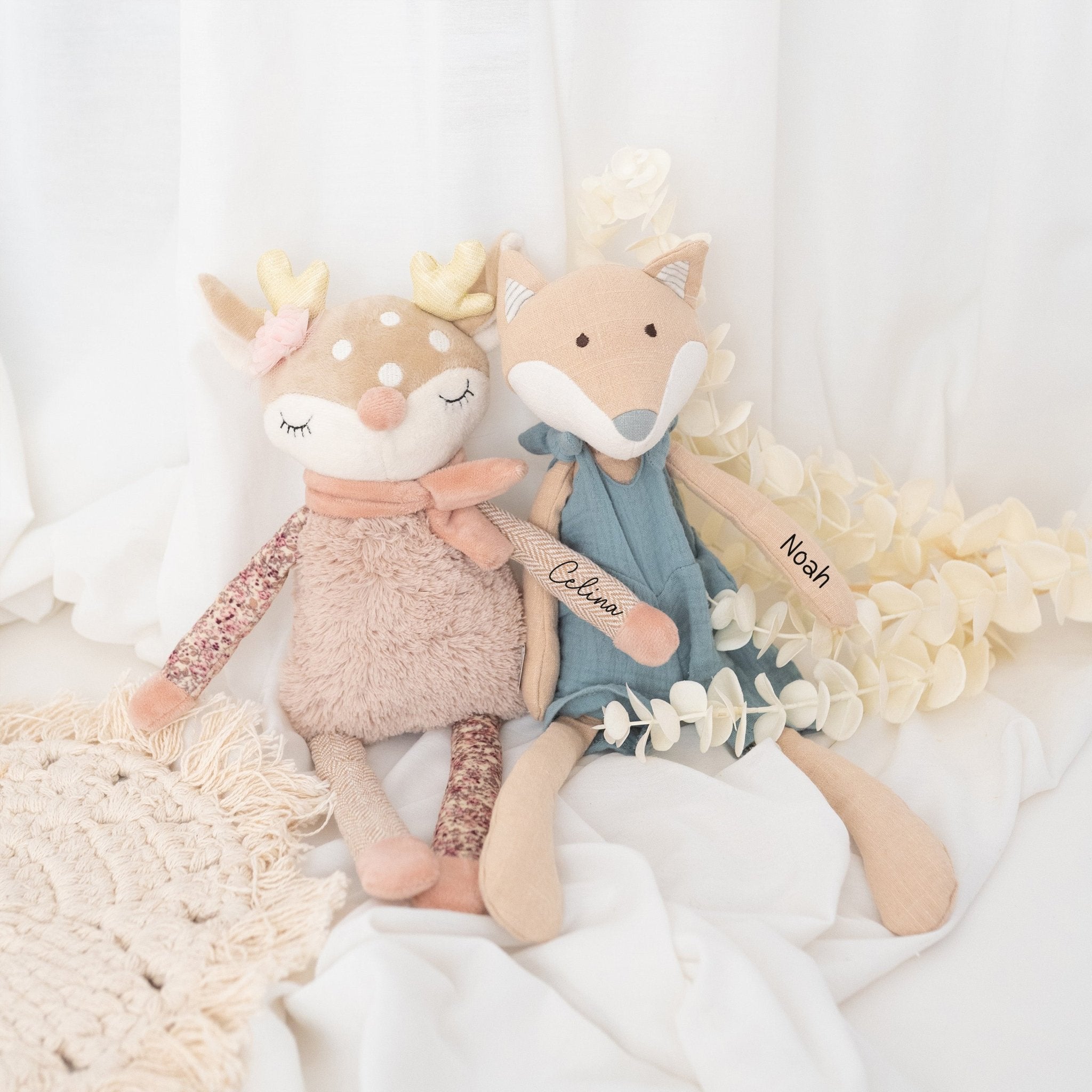 BIECO Großes Kuscheltier Fuchs oder Reh personalisiert - wunderwunsch