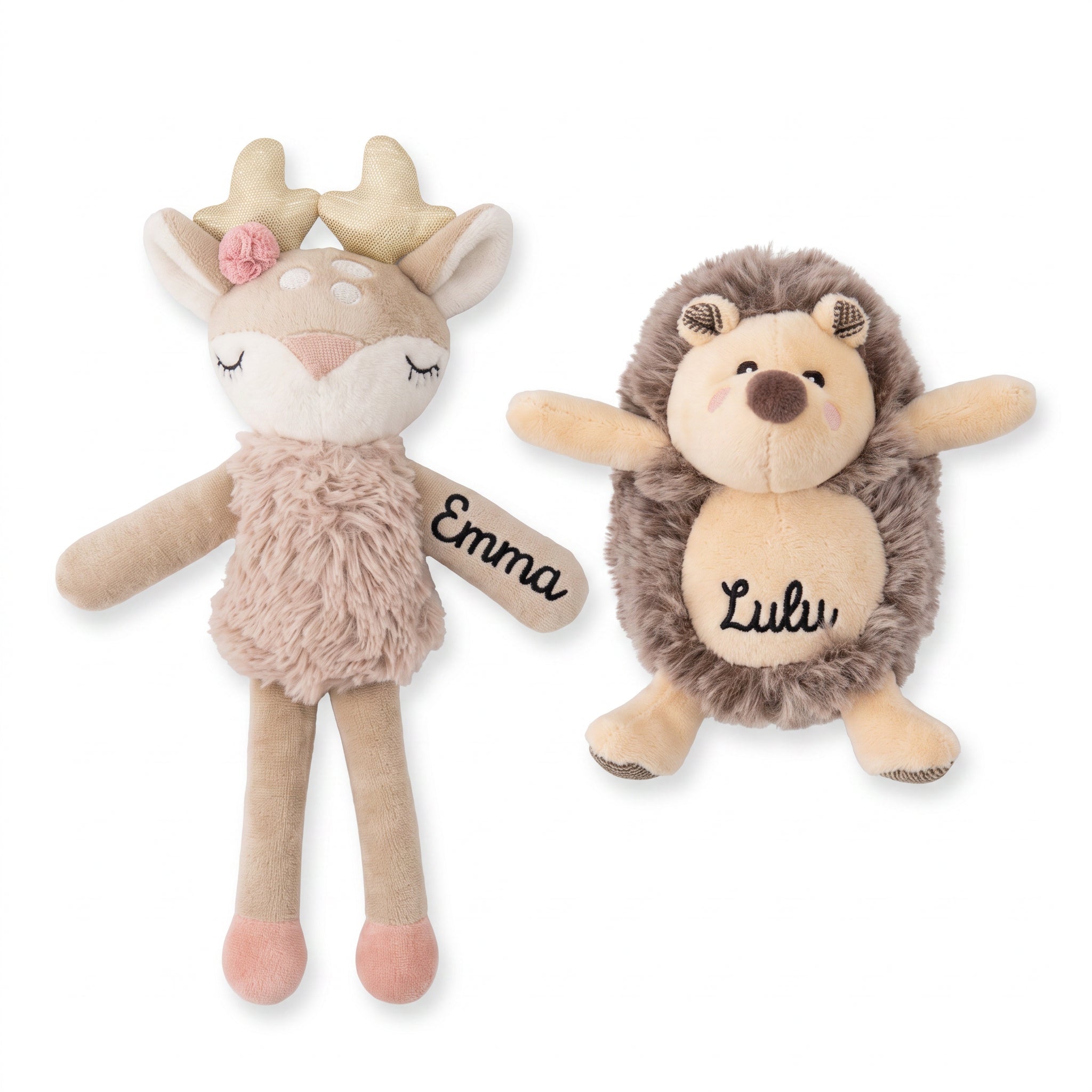 BIECO Mini Spielfigur mit Rassel - Igel oder Reh personalisiert - wunderwunsch