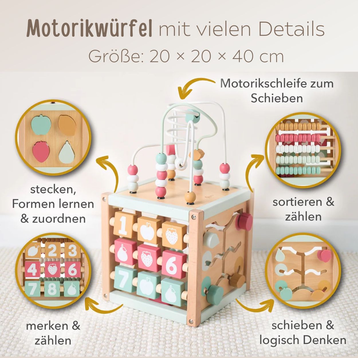 BIECO Motorikwürfel Früchte personalisierbar - wunderwunsch