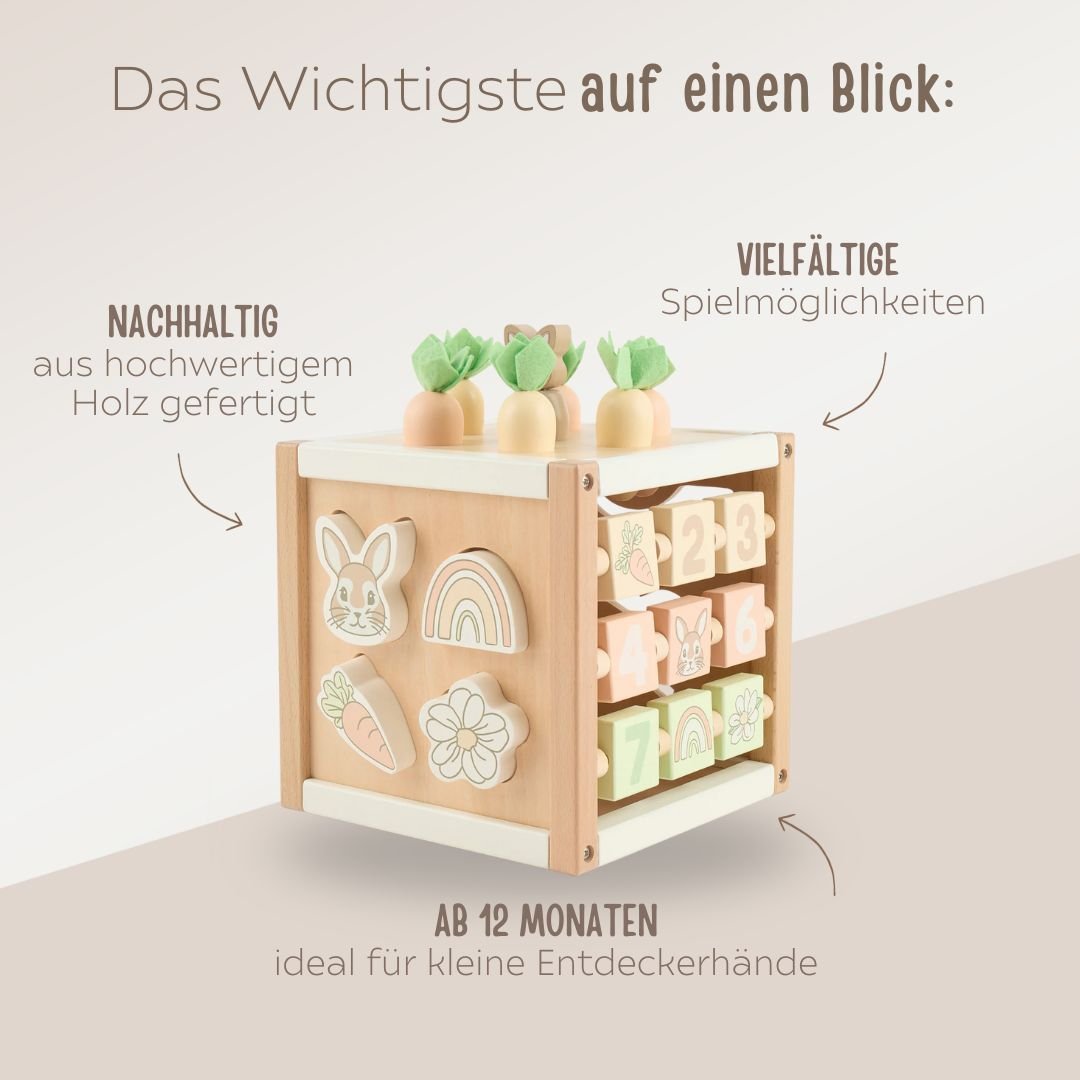 BIECO Motorikwürfel Hase personalisierbar - wunderwunsch