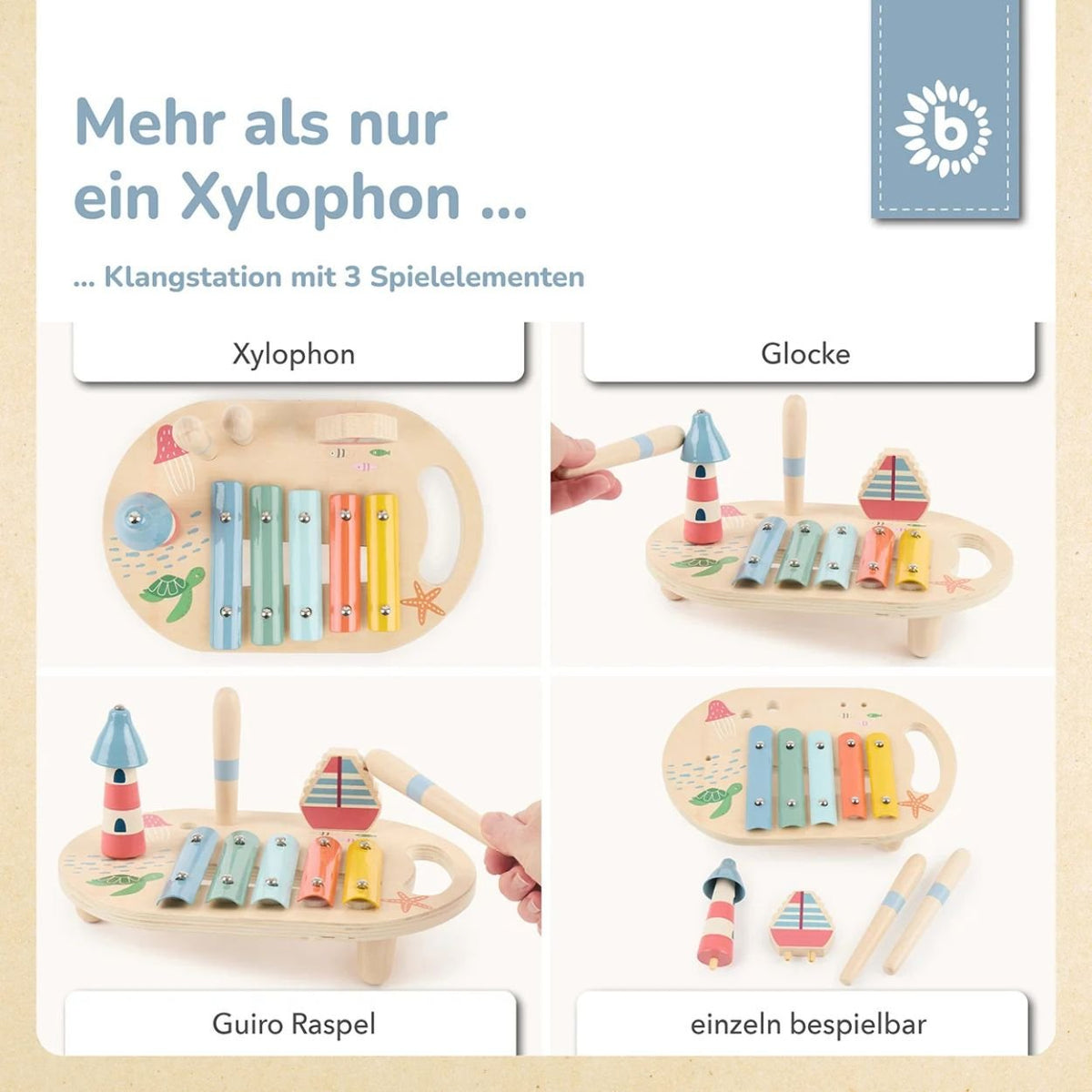BIECO Musik Spieltisch mit Xylophon personalisiert - wunderwunsch