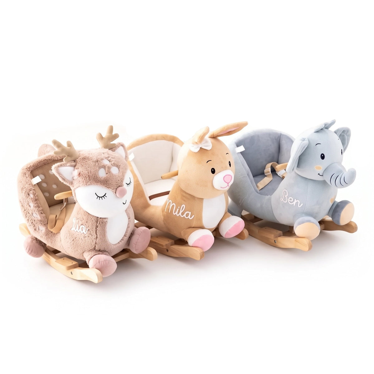 BIECO Schaukeltier personalisiert - Reh, Elefant, Hase - wunderwunsch