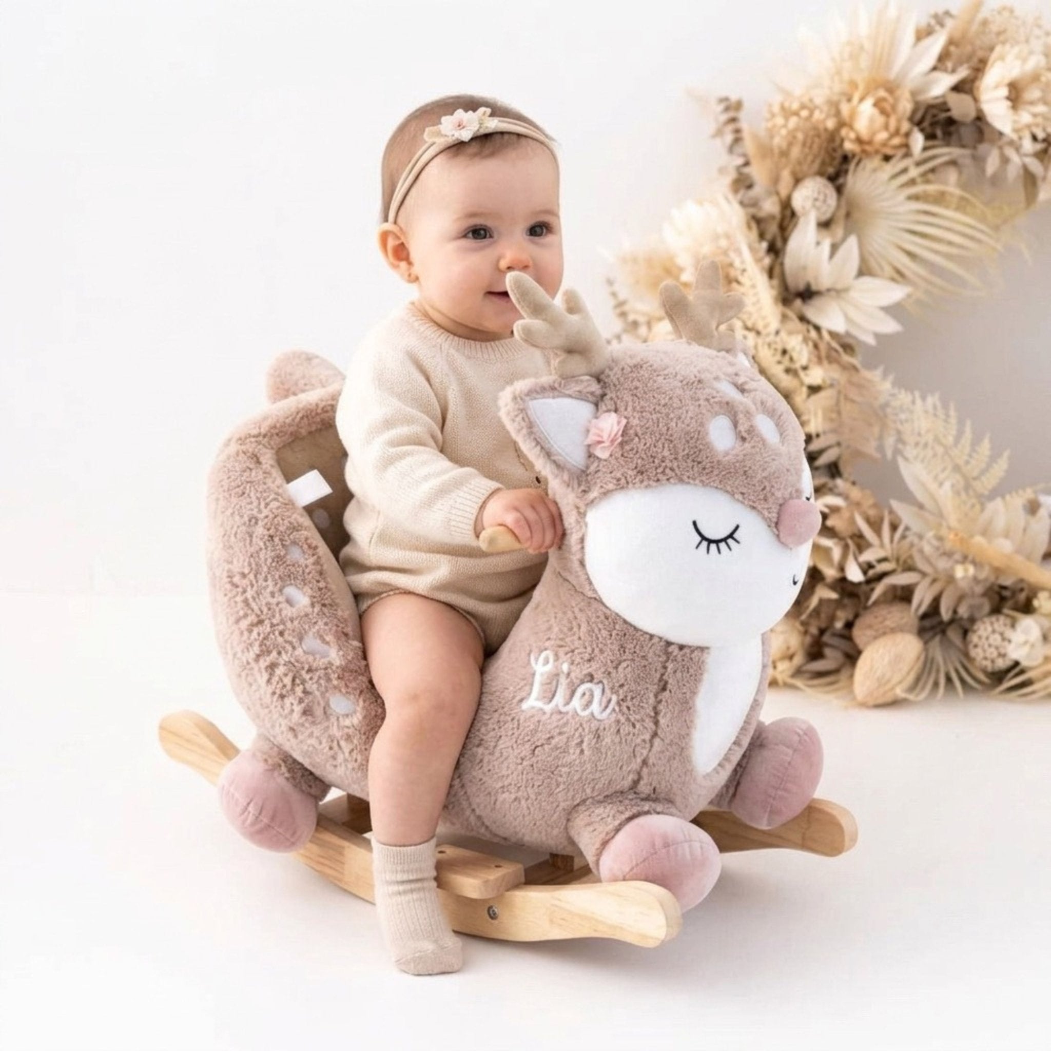 BIECO Schaukeltier personalisiert - Reh, Elefant, Hase - wunderwunsch