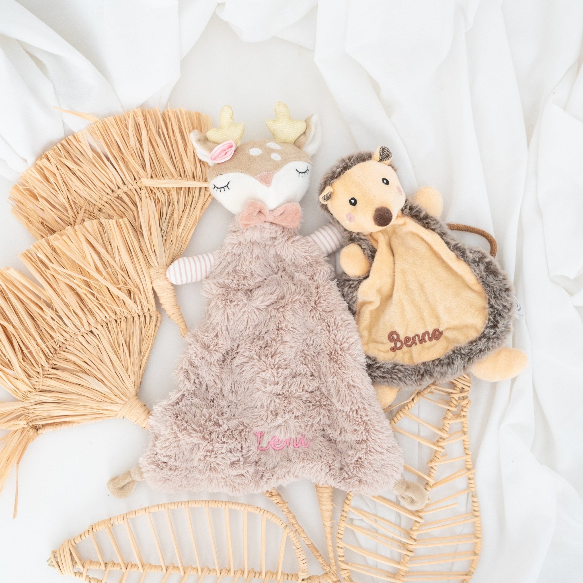 BIECO Schmusetuch Igel oder Reh - mit Stick - wunderwunsch