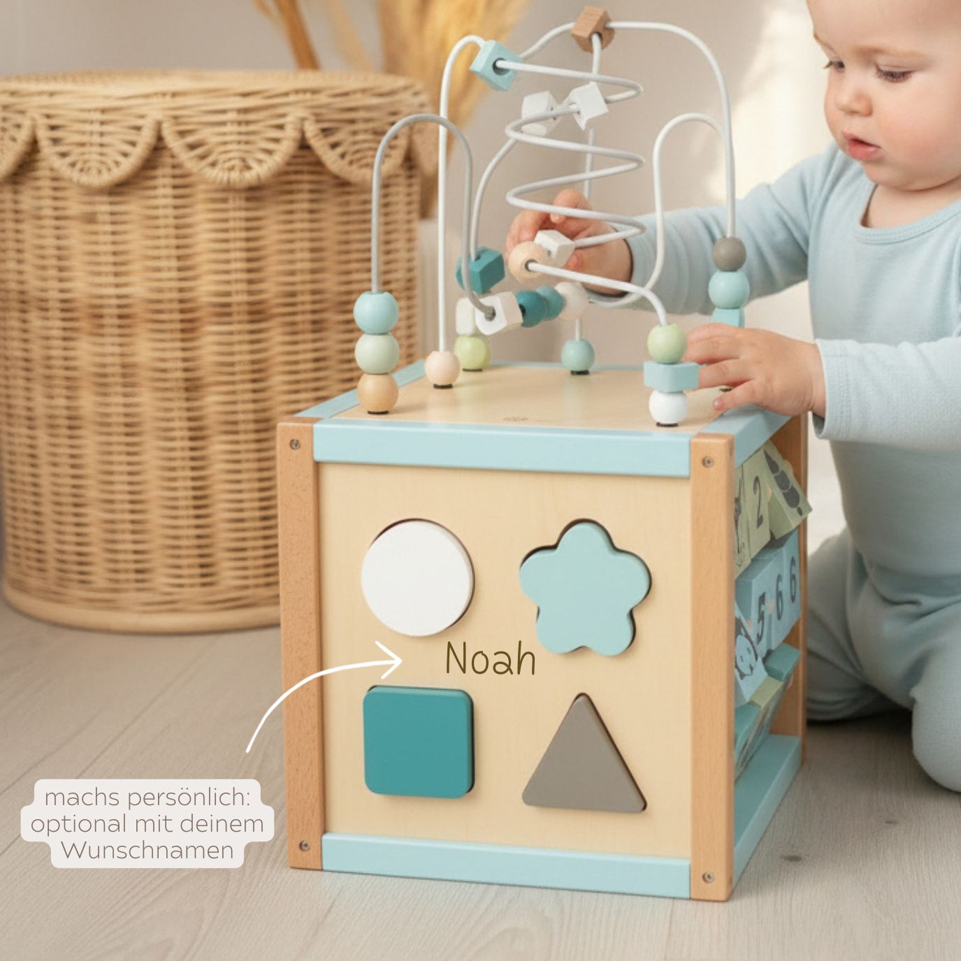 BIECO XXL Motorikwürfel Waldtiere personalisierbar - wunderwunsch