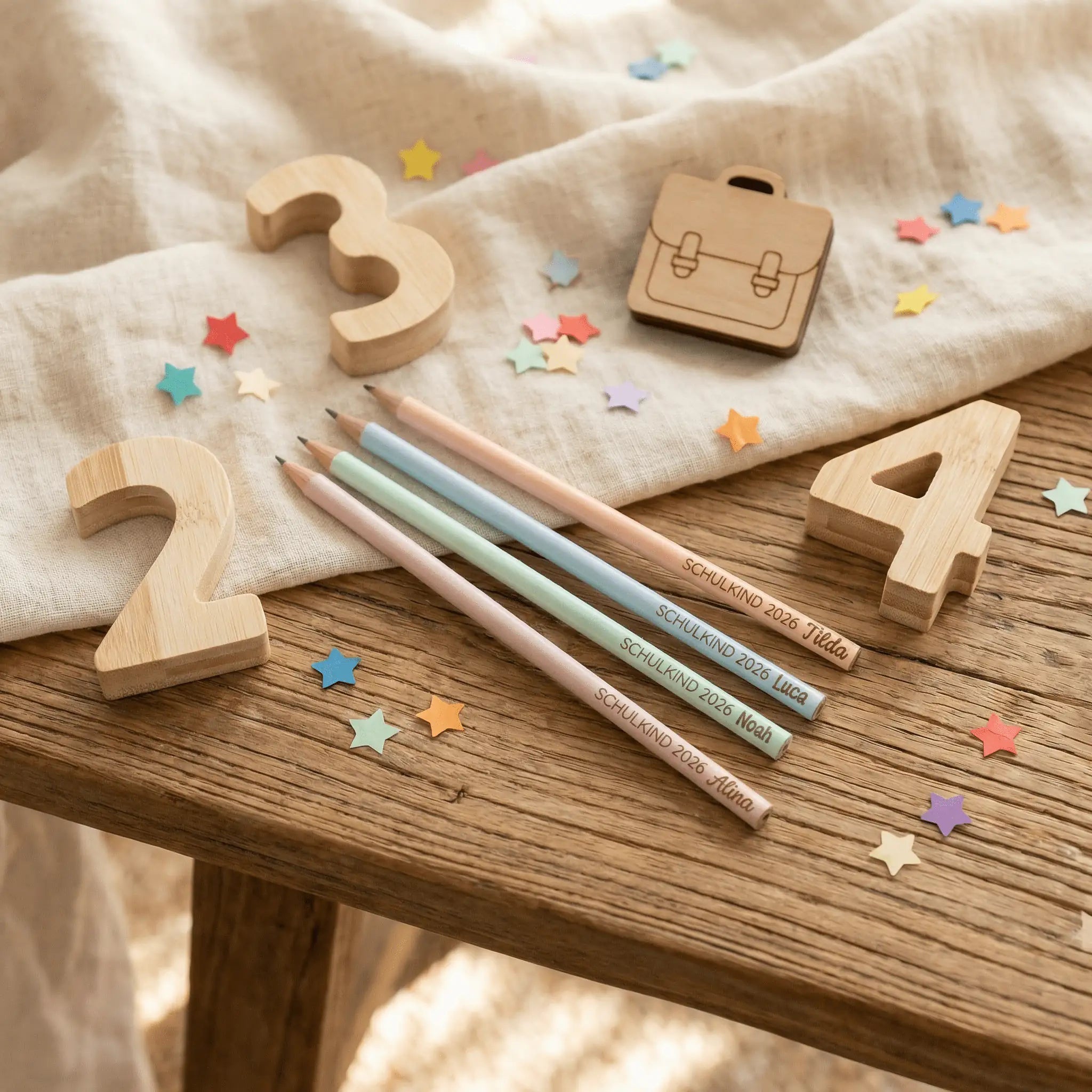 Bleistift pastell personalisiert - Schulkind 2026 - wunderwunsch