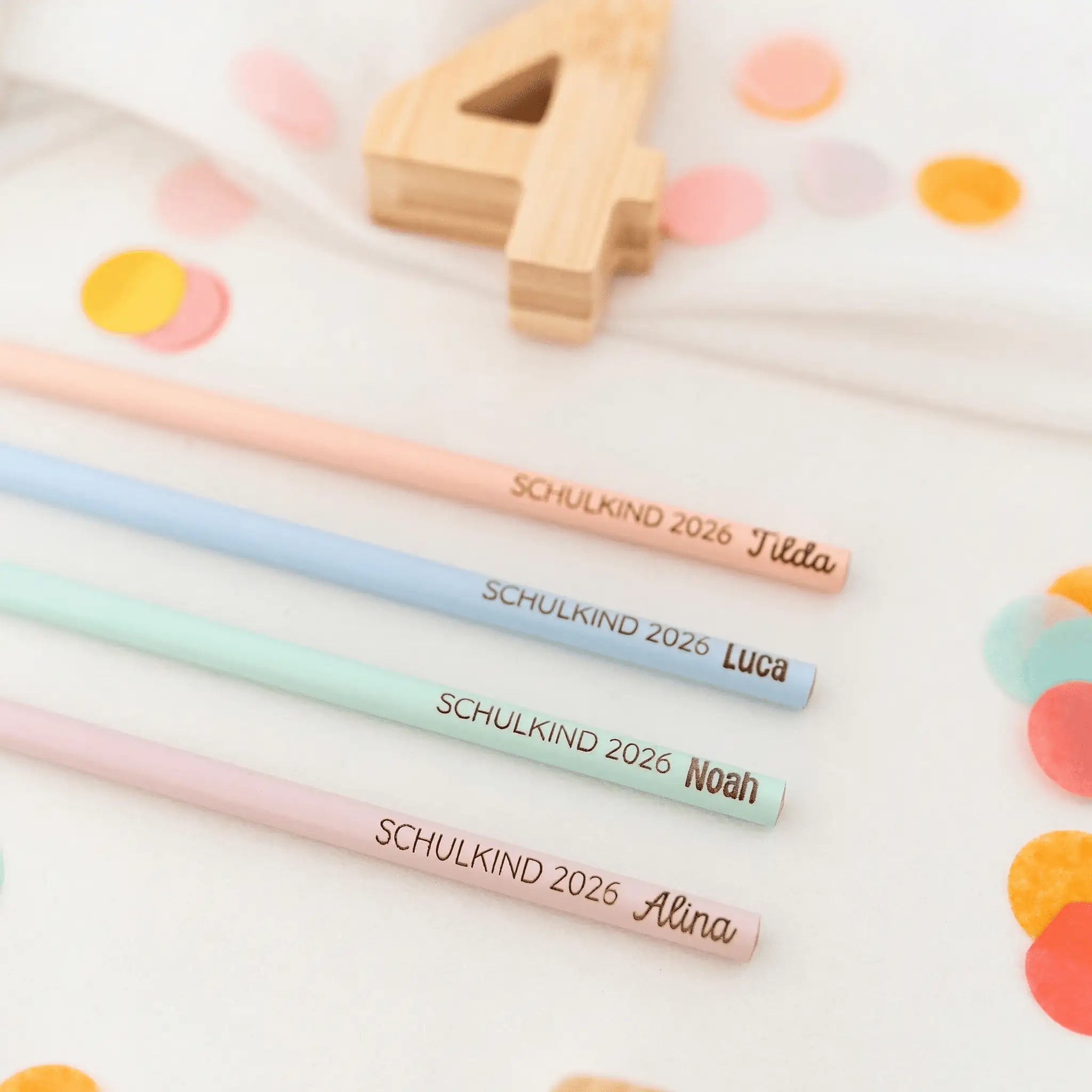 Bleistift pastell personalisiert - Schulkind 2026 - wunderwunsch