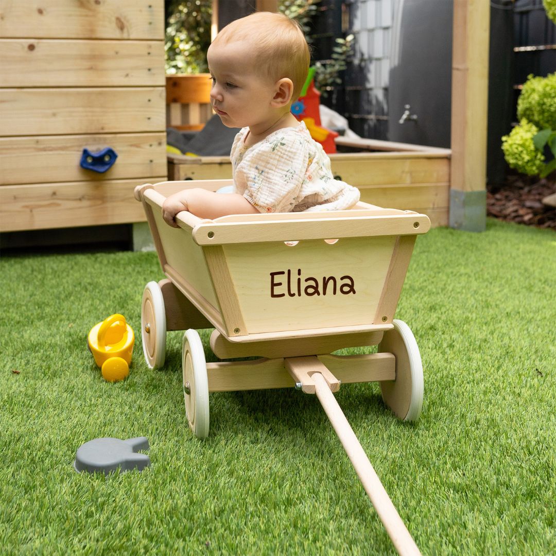 Bollerwagen aus Holz personalisierbar - wunderwunsch