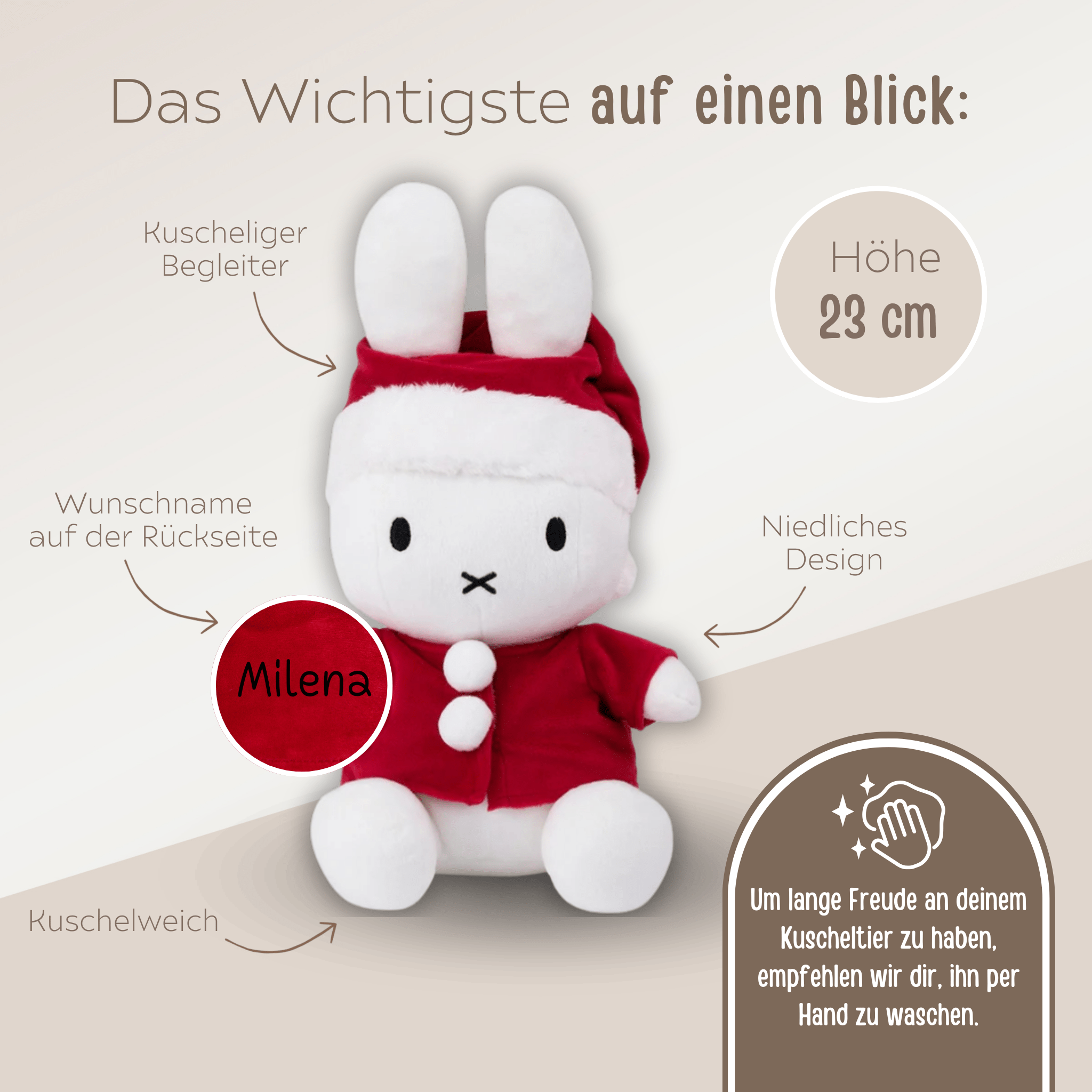 BON TON TOYS Miffy Weihnachten Kuscheltier Hase - wunderwunsch