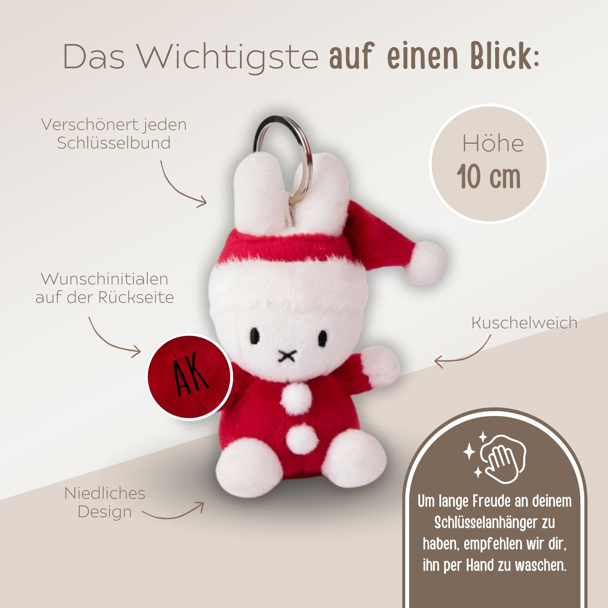 BON TON TOYS Miffy Weihnachten Schlüsselanhänger - wunderwunsch