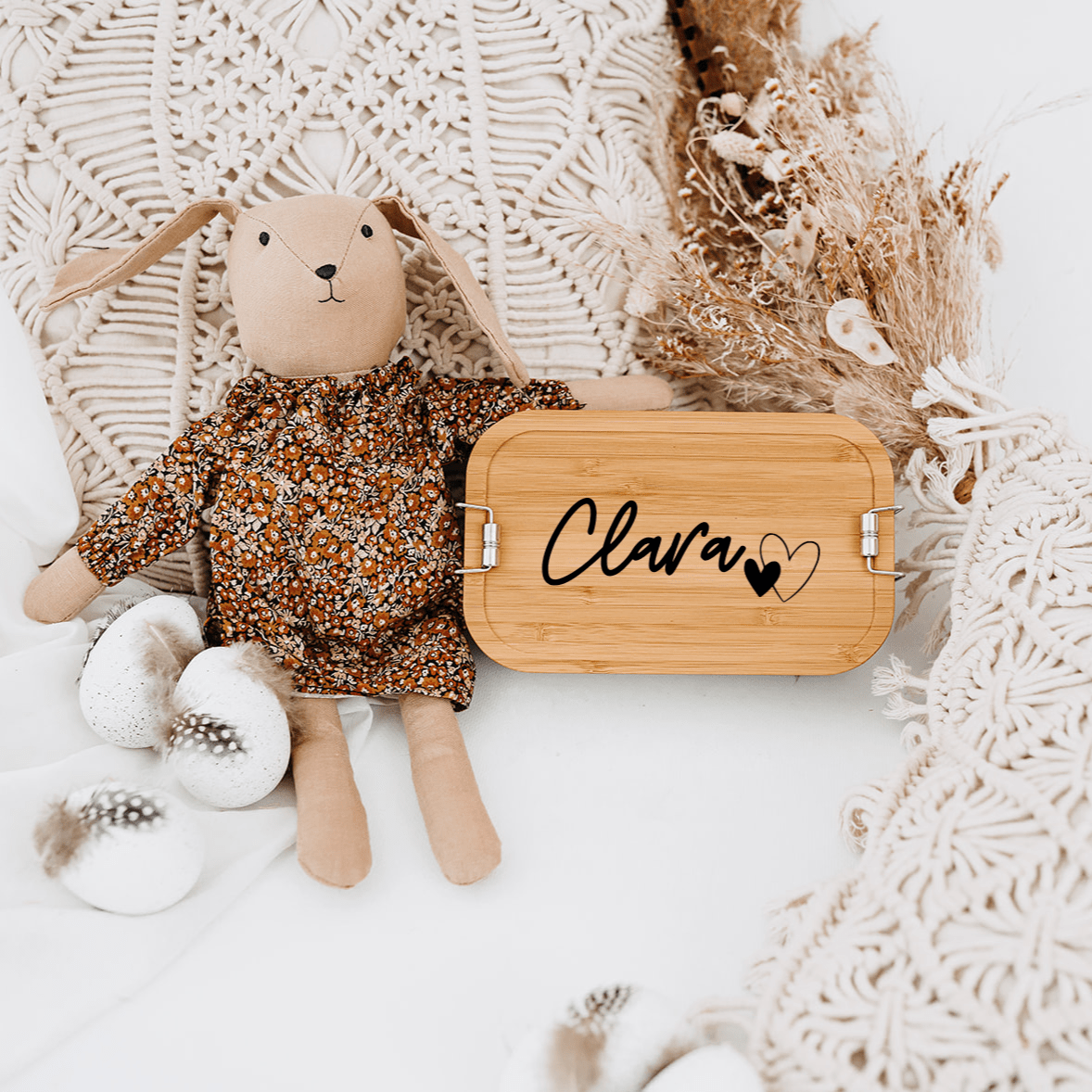 Brotdose Edelstahl personalisiert - Herz Gravur - wunderwunsch