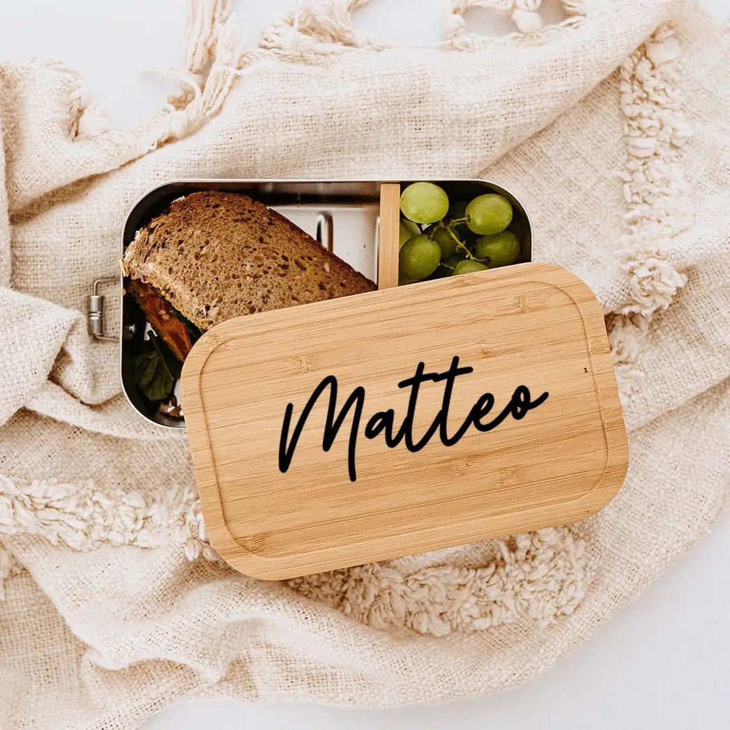 Brotdose Edelstahl personalisiert - Name Gravur - wunderwunsch