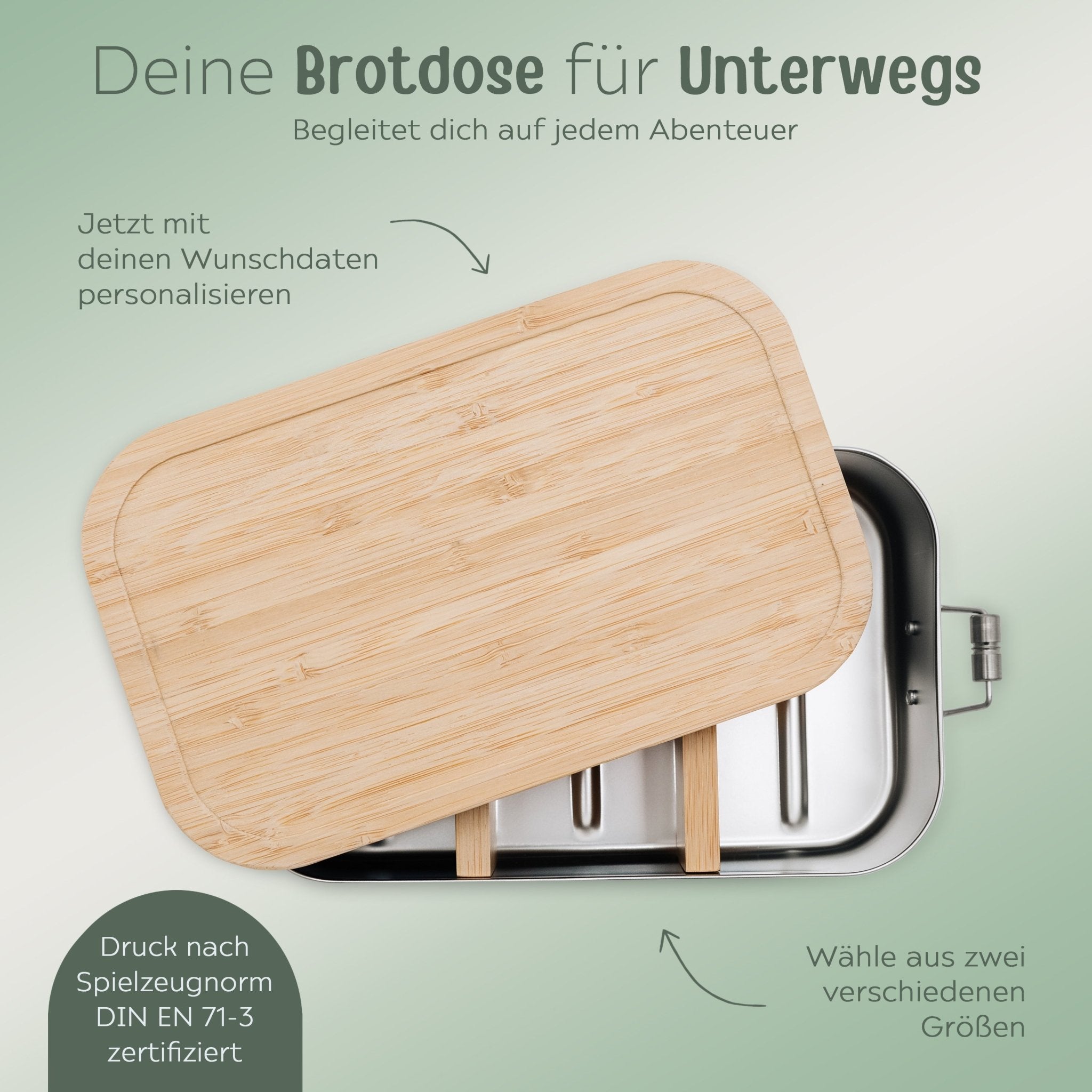 Brotdose Edelstahl personalisiert - Osterhase und Eiersuche Aquarell - wunderwunsch