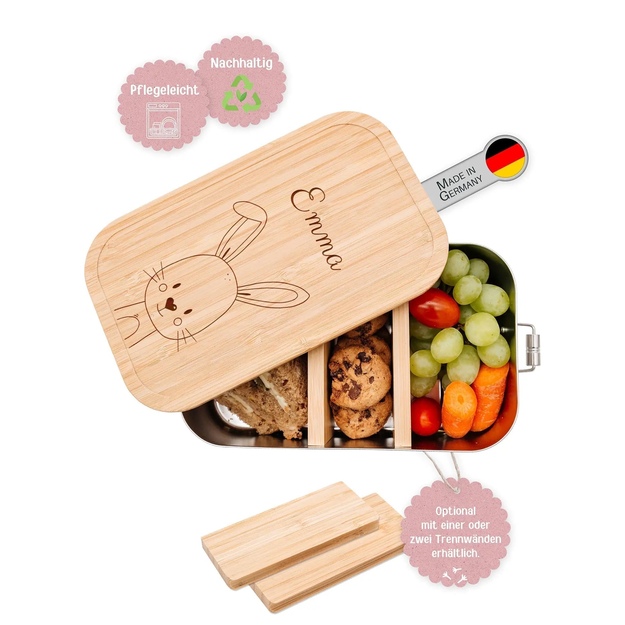 Brotdose Edelstahl personalisiert - Tier groß Gravur - wunderwunsch