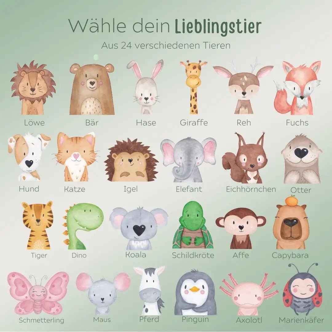 Brotdose Edelstahl personalisiert - Tier links Aquarell - wunderwunsch