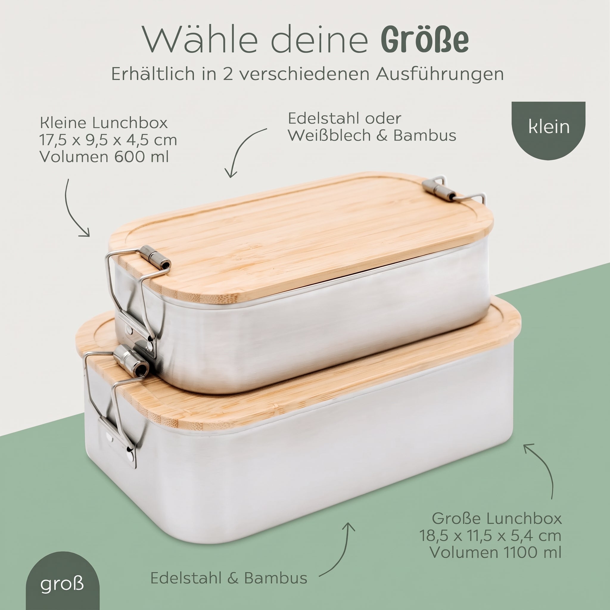 Brotdose Edelstahl personalisiert - Tier links Aquarell - wunderwunsch