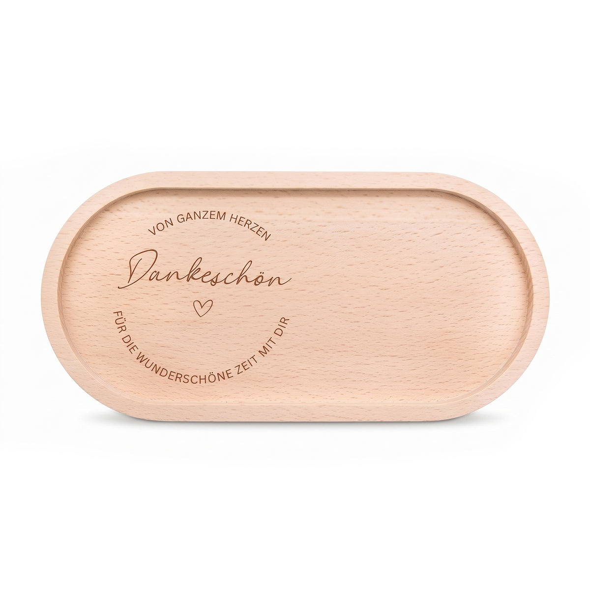 Deko Serviertablett aus Holz - Dankeschön von Herzen