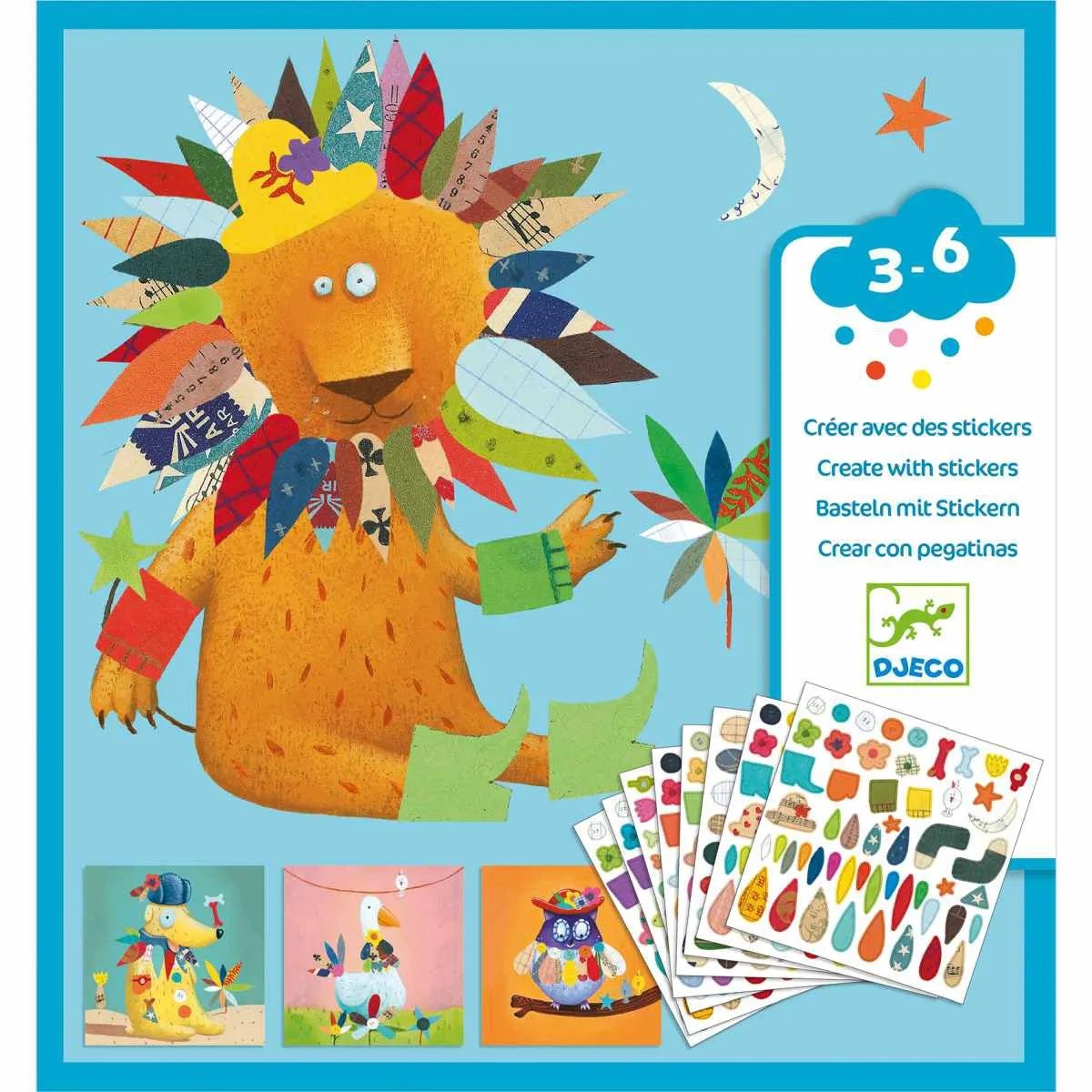 DJECO Stickerbild - Tiere - wunderwunsch