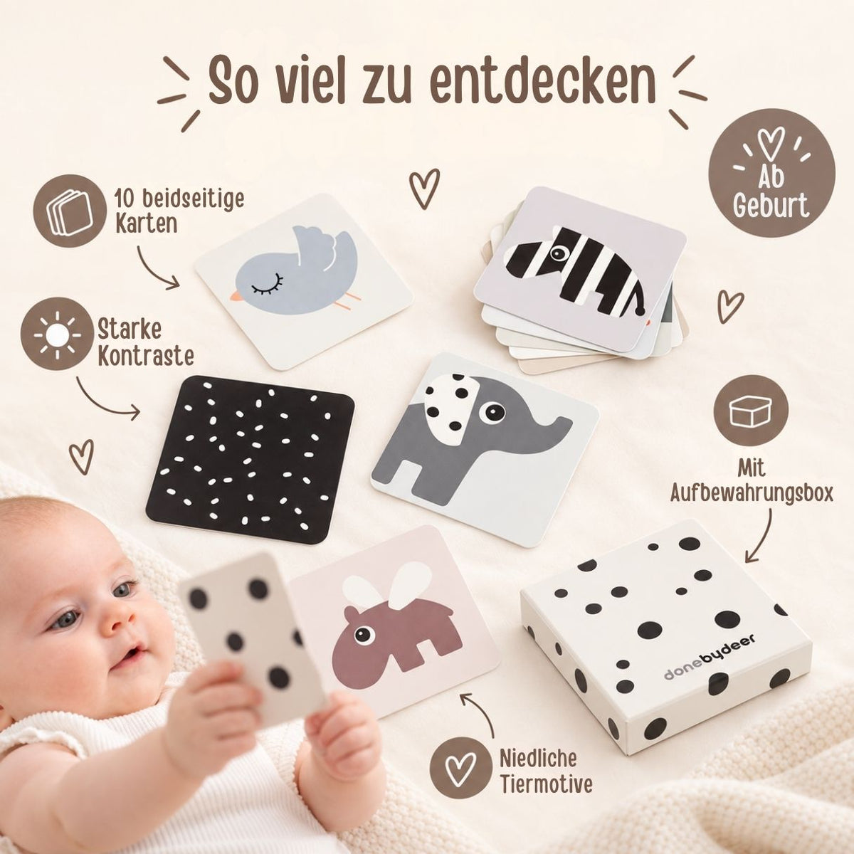 DONEBYDEER Kontrastkarten 10er Pack - wunderwunsch