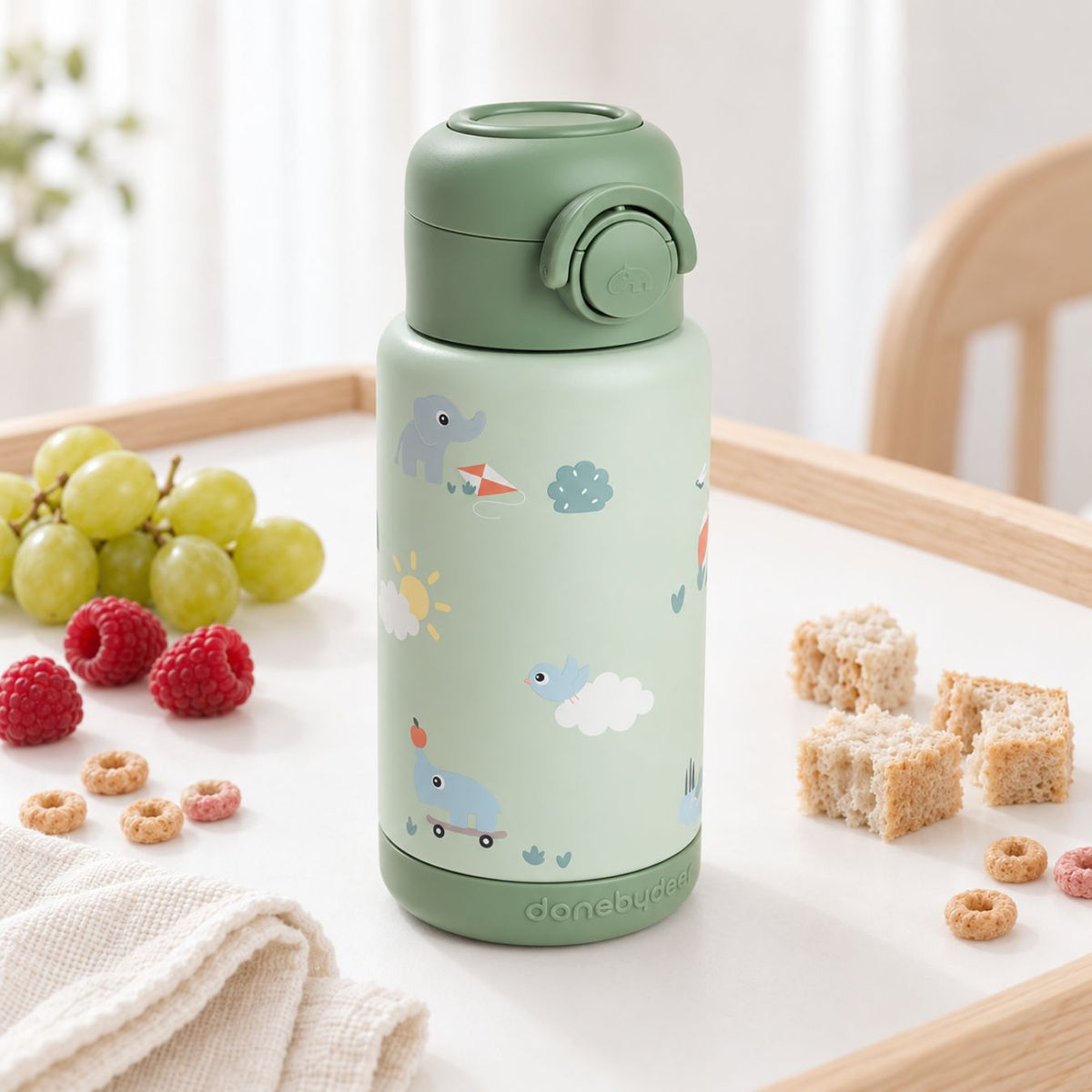 DONEBYDEER Thermos Trinkflasche mit Strohhalm 340ml - wunderwunsch