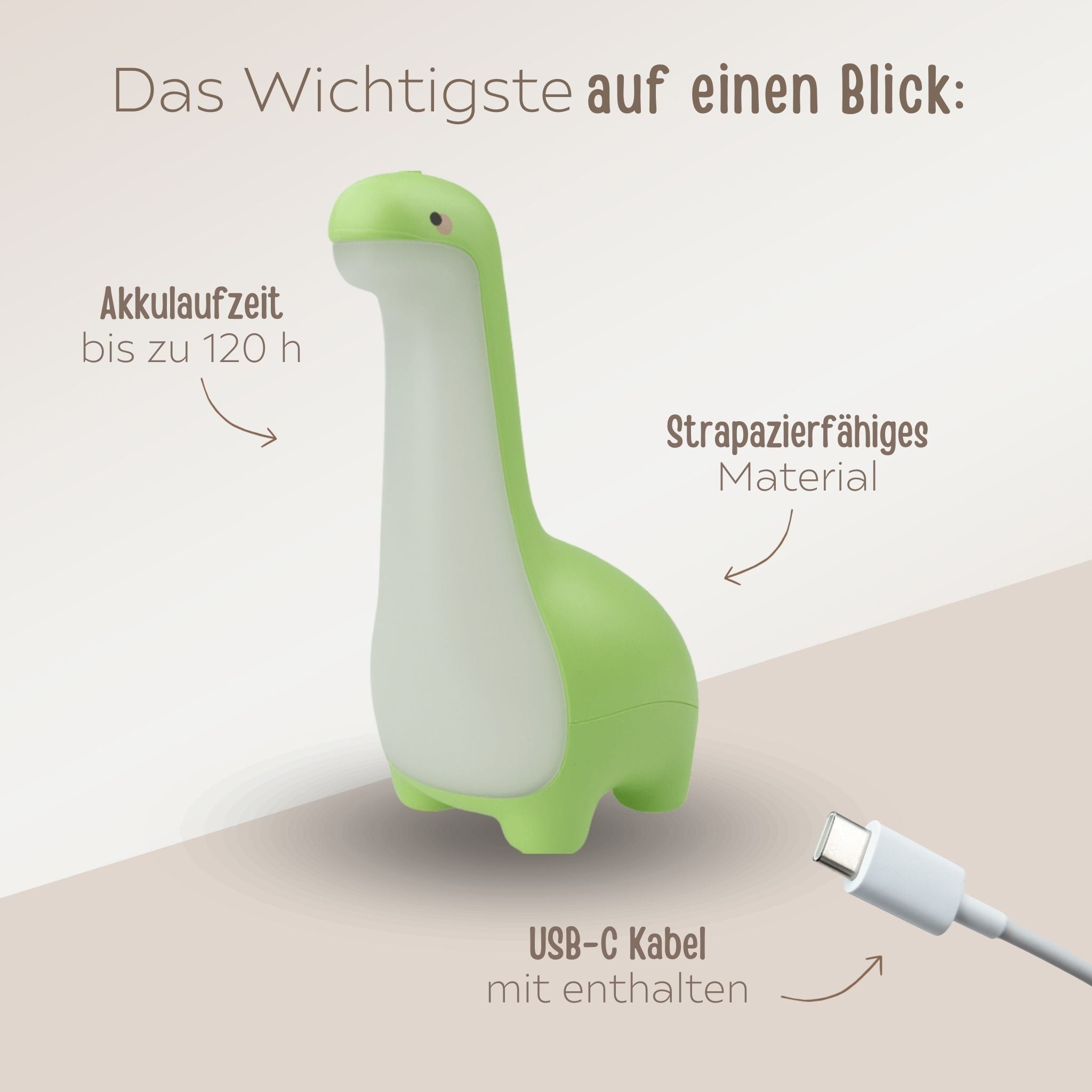 ECO LIGHT Nachtlicht - Dino, Avocado - wunderwunsch