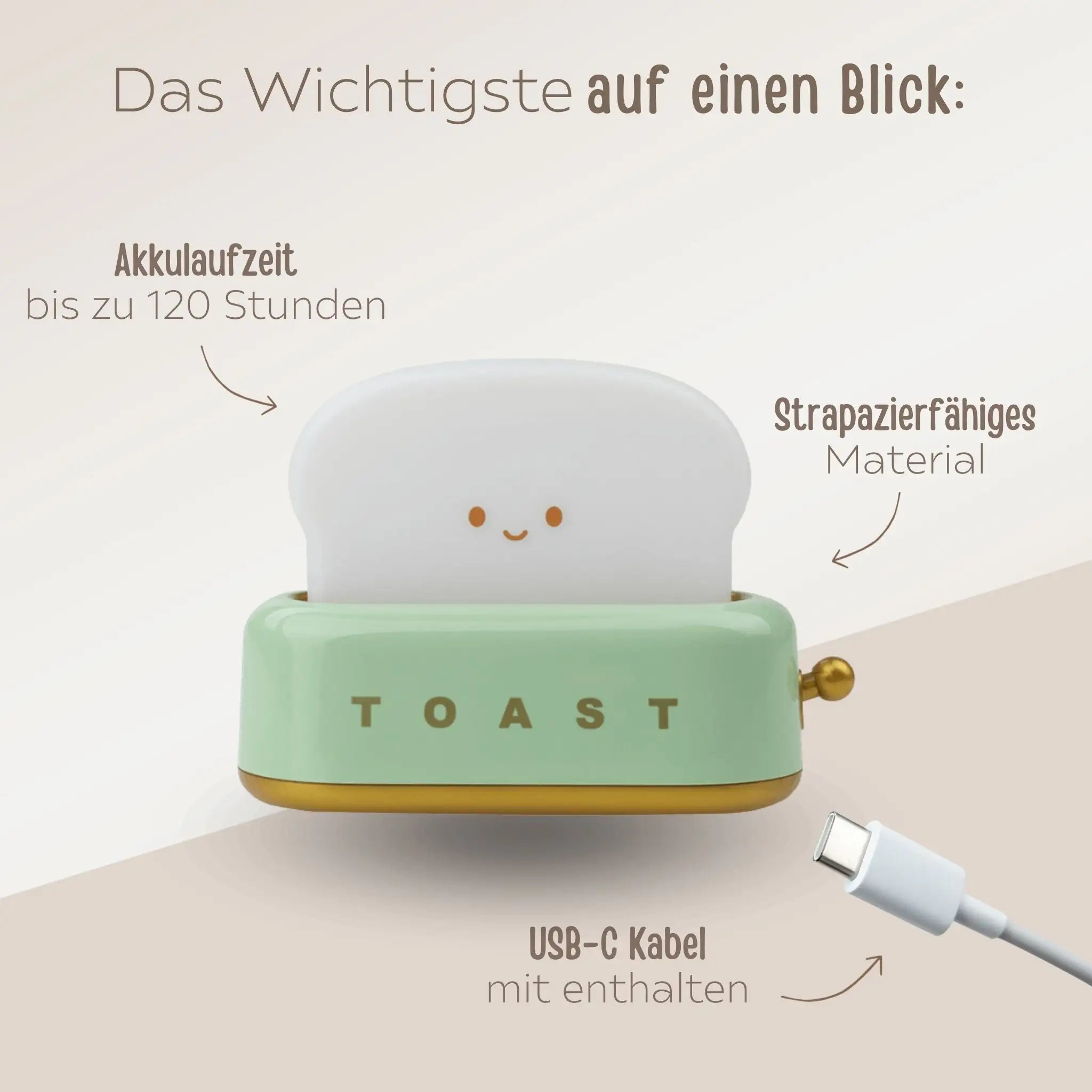 ECO LIGHT Nachtlicht - Toaster - wunderwunsch