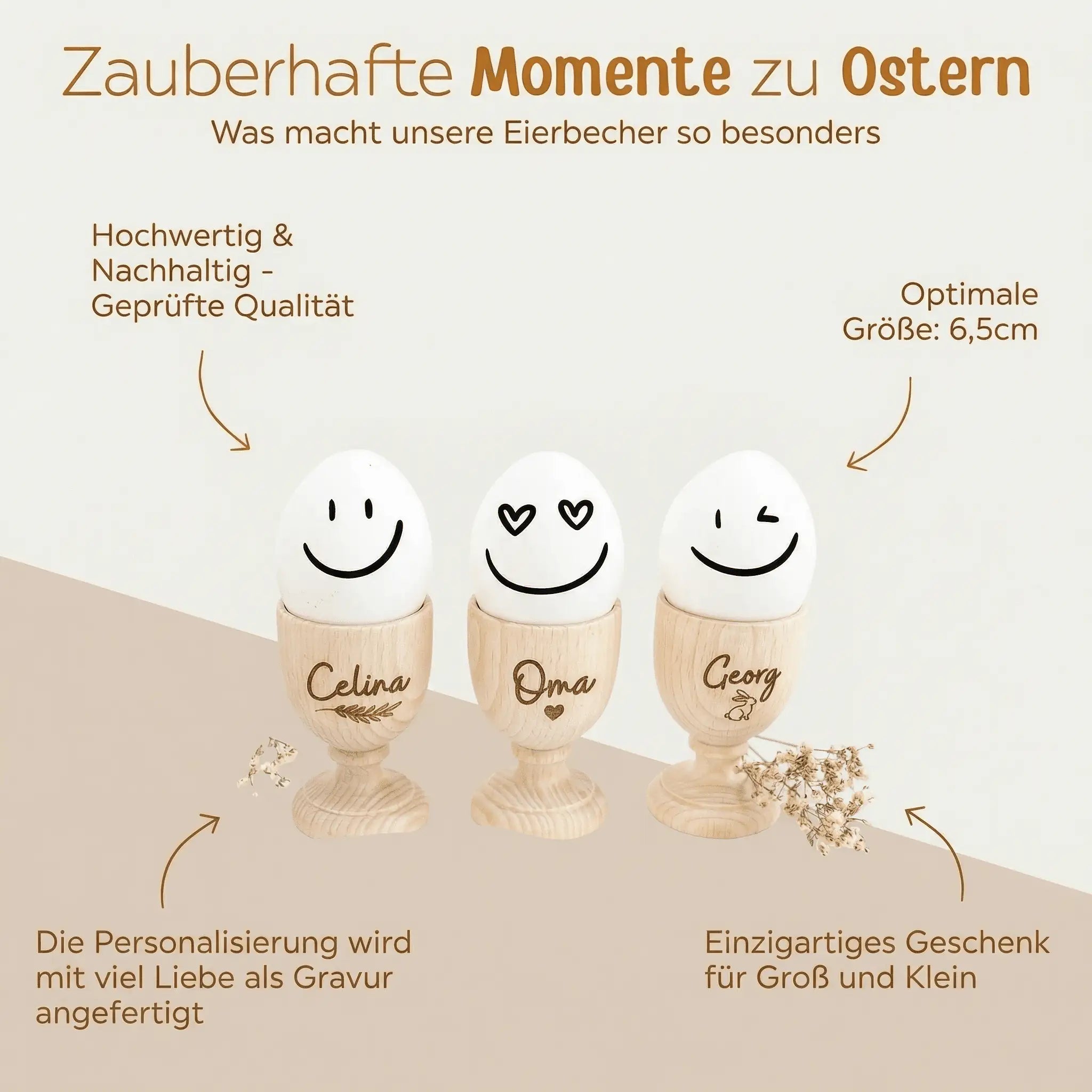 Eierbecher aus Ahornholz personalisiert - wunderwunsch