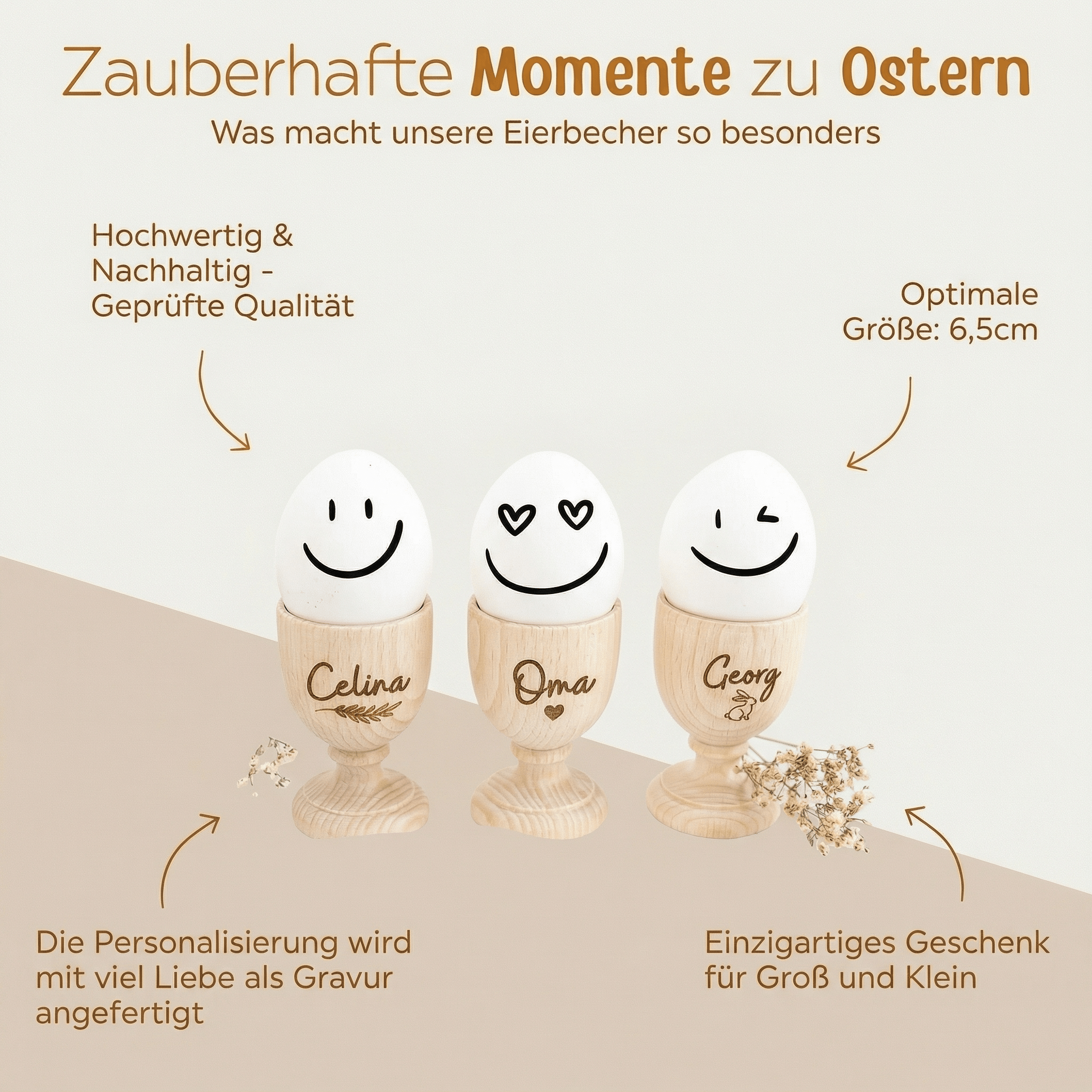 Eierbecher aus Ahornholz personalisiert - wunderwunsch
