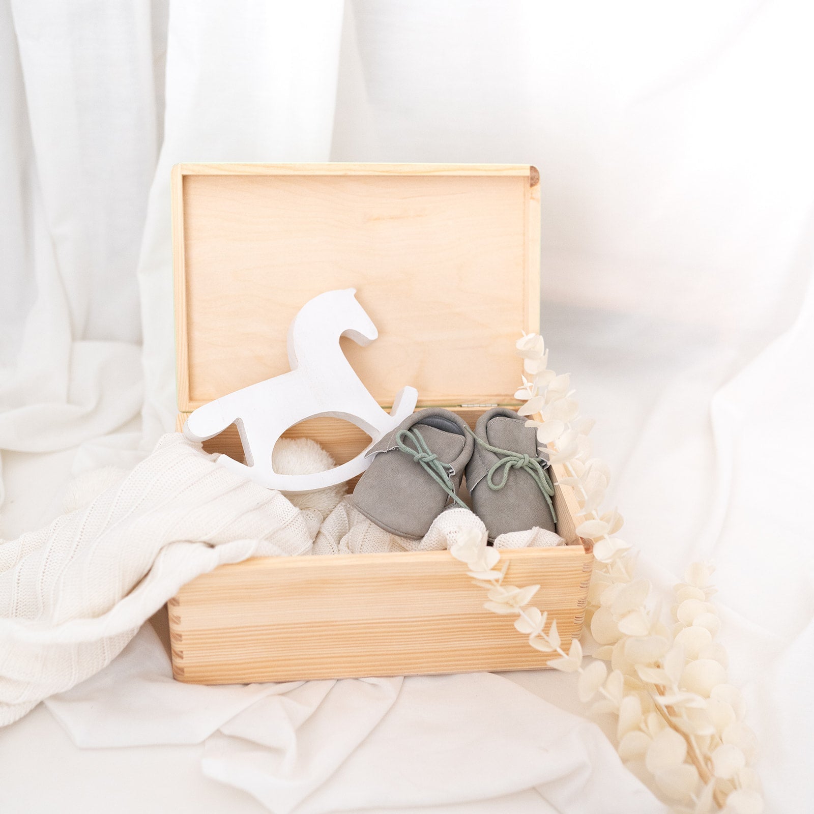 Erinnerungsbox Holz farbig mit Wunschdaten – Tier Aquarell - wunderwunsch