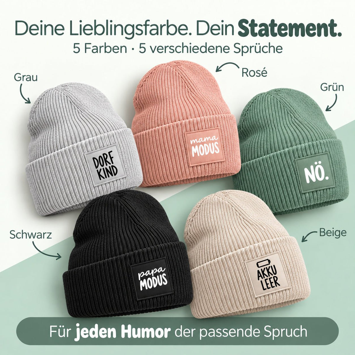 Erwachsene Beanie Mütze mit Spruch - wunderwunsch