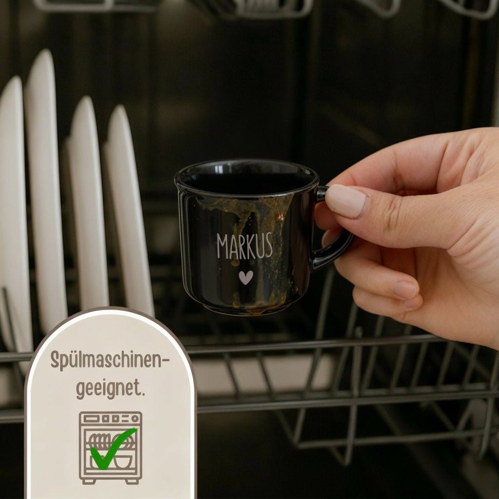 Espresso Tasse Keramik - Name und Herz - wunderwunsch
