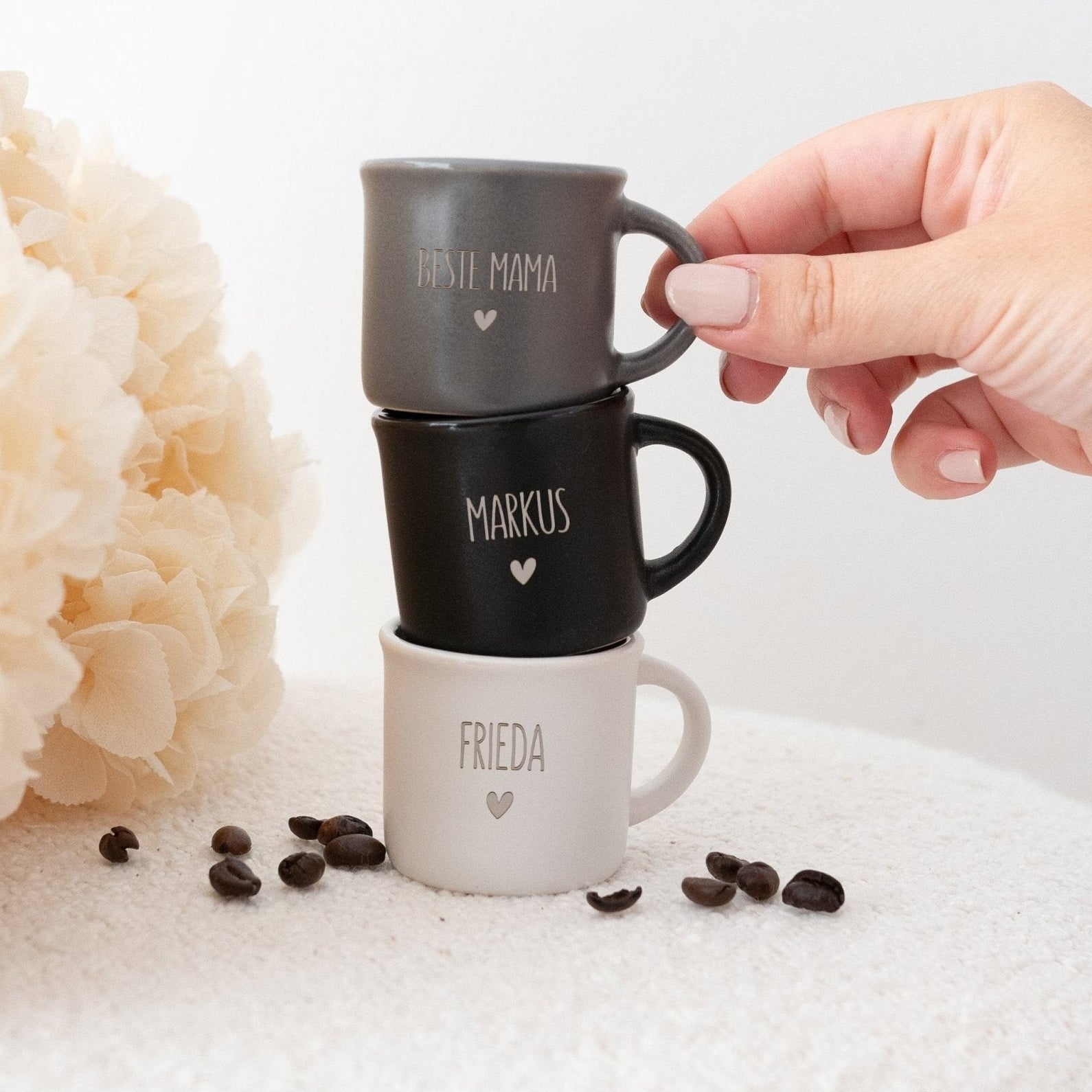 Espresso Tasse Keramik - Name und Herz - wunderwunsch