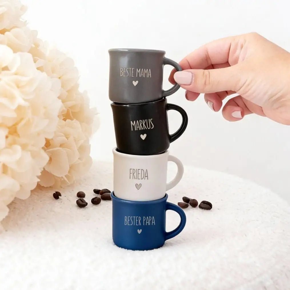 Espresso Tasse Keramik - Name und Herz - wunderwunsch