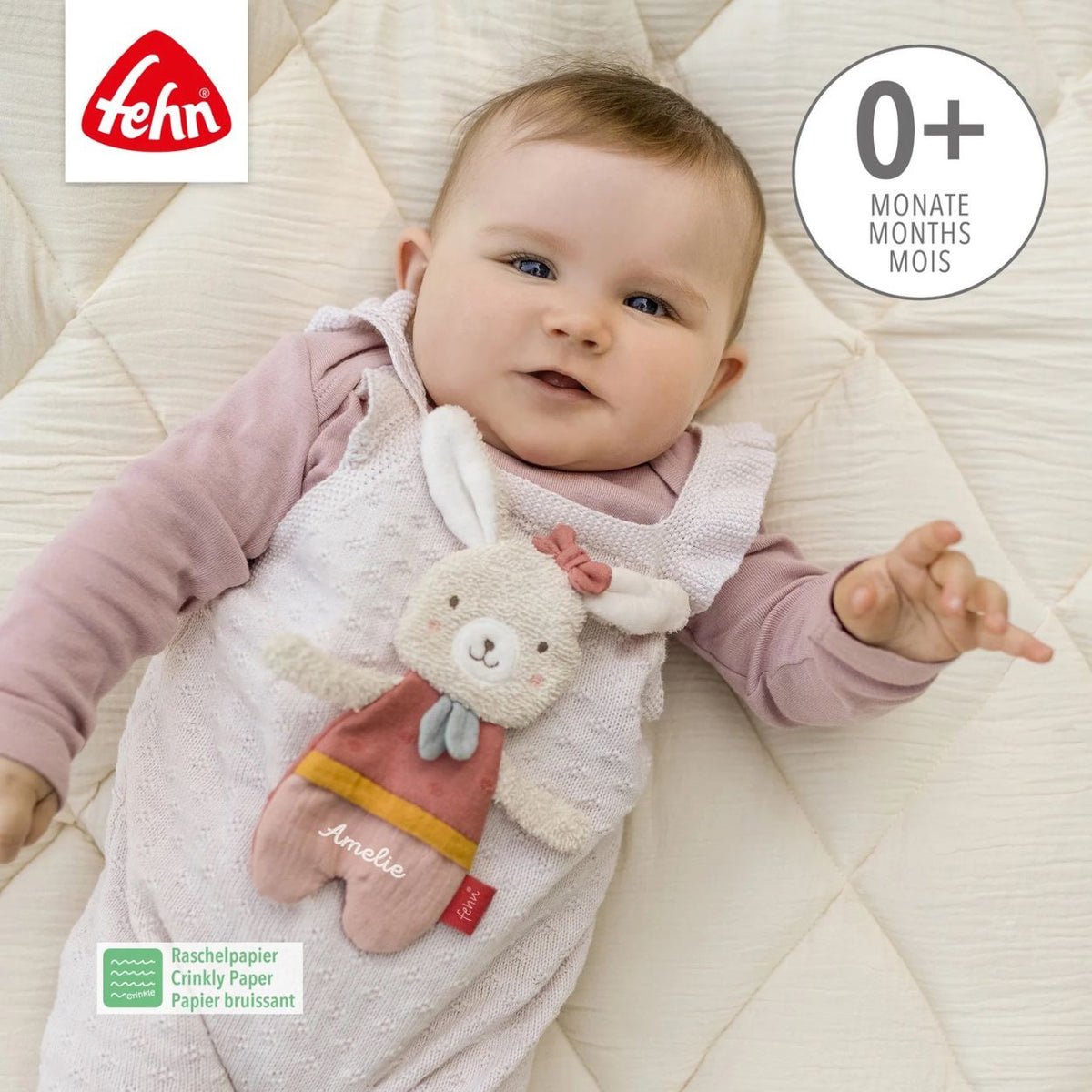 FEHN Knister Hase personalisiert - wunderwunsch