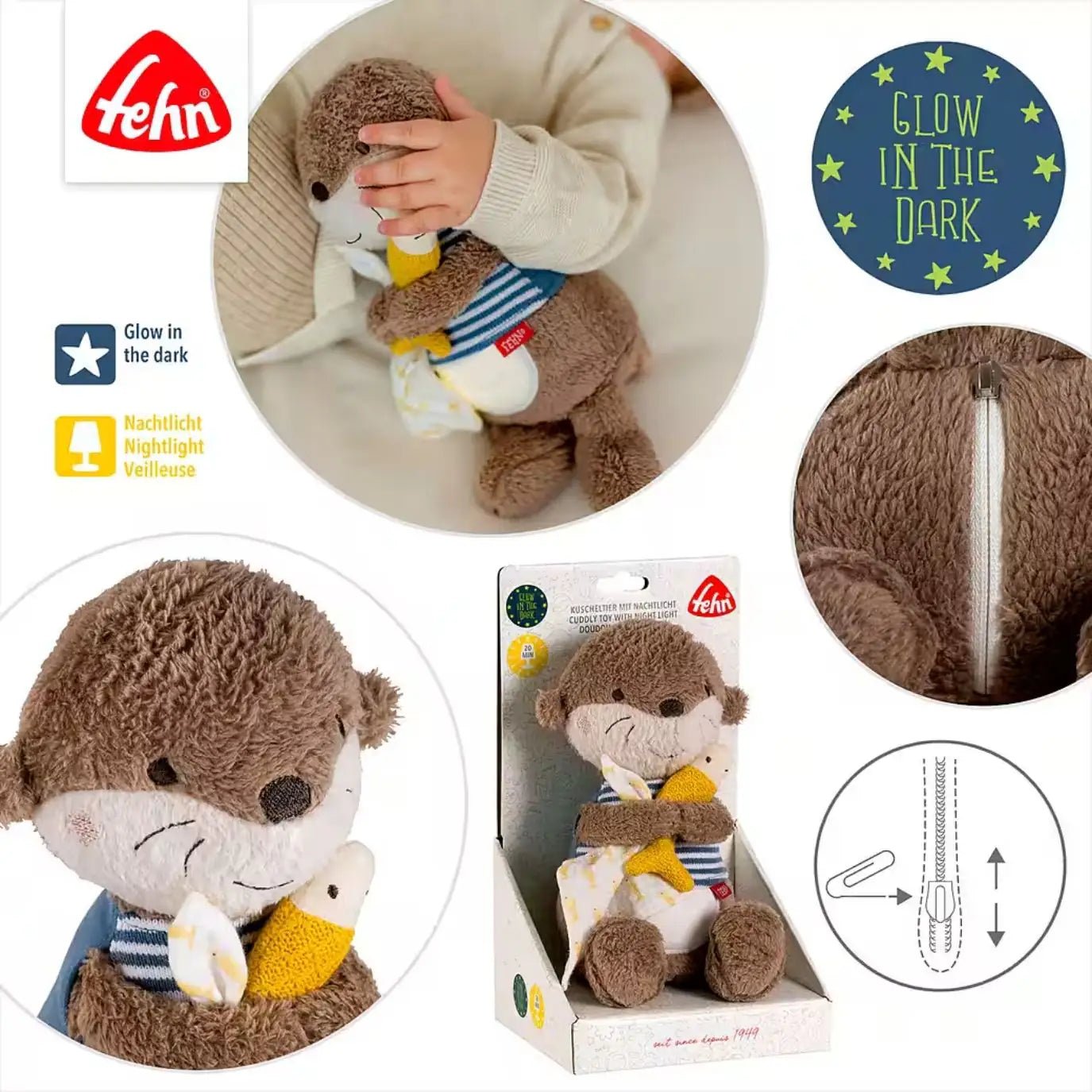 FEHN Schlummerlicht Otter personalisierbar - wunderwunsch