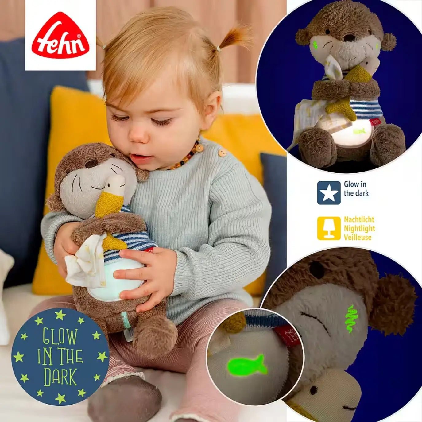 FEHN Schlummerlicht Otter personalisierbar - wunderwunsch
