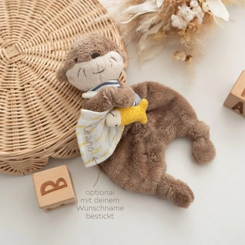 FEHN Schmusetuch Otter oder Wal personalisierbar - wunderwunsch