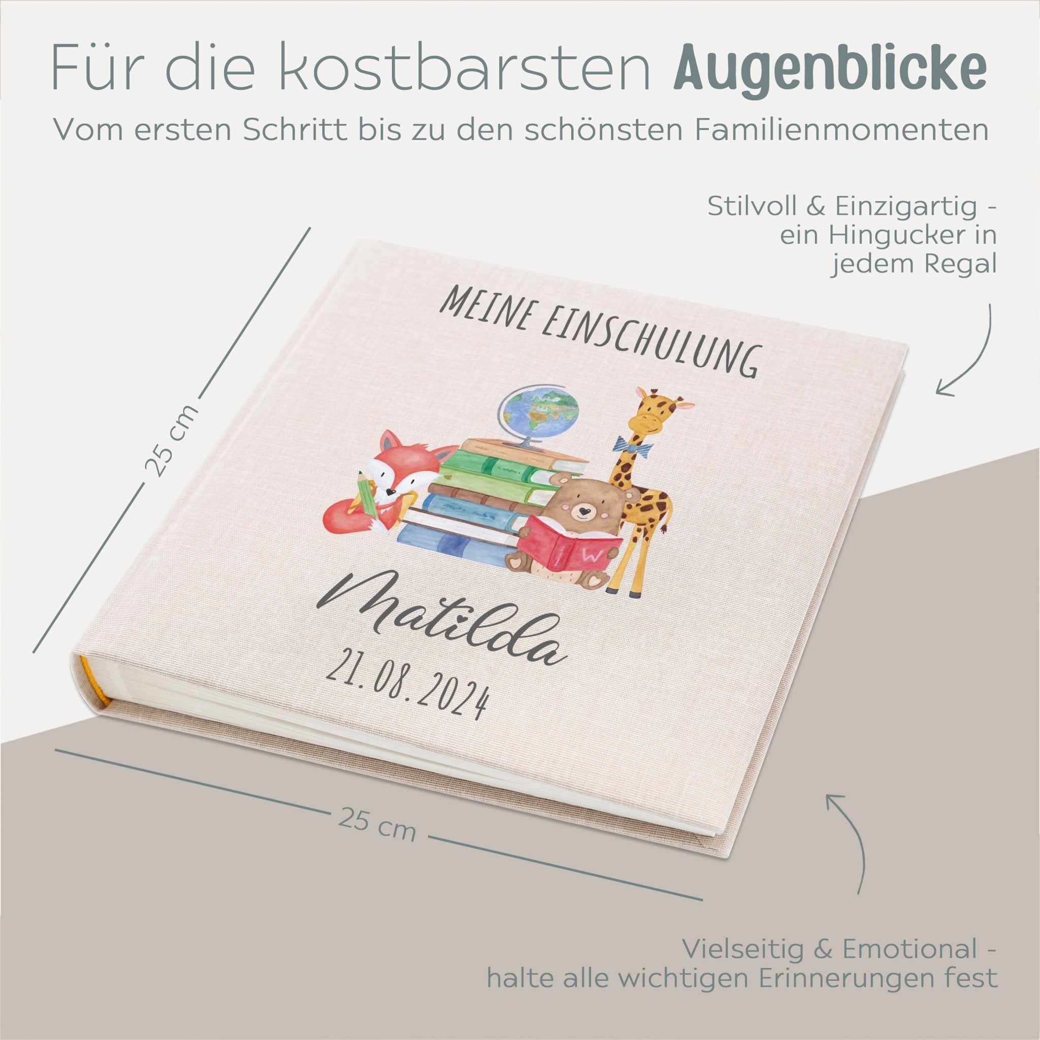 Fotoalbum mit Leineneinband - Meine Einschulung - wunderwunsch