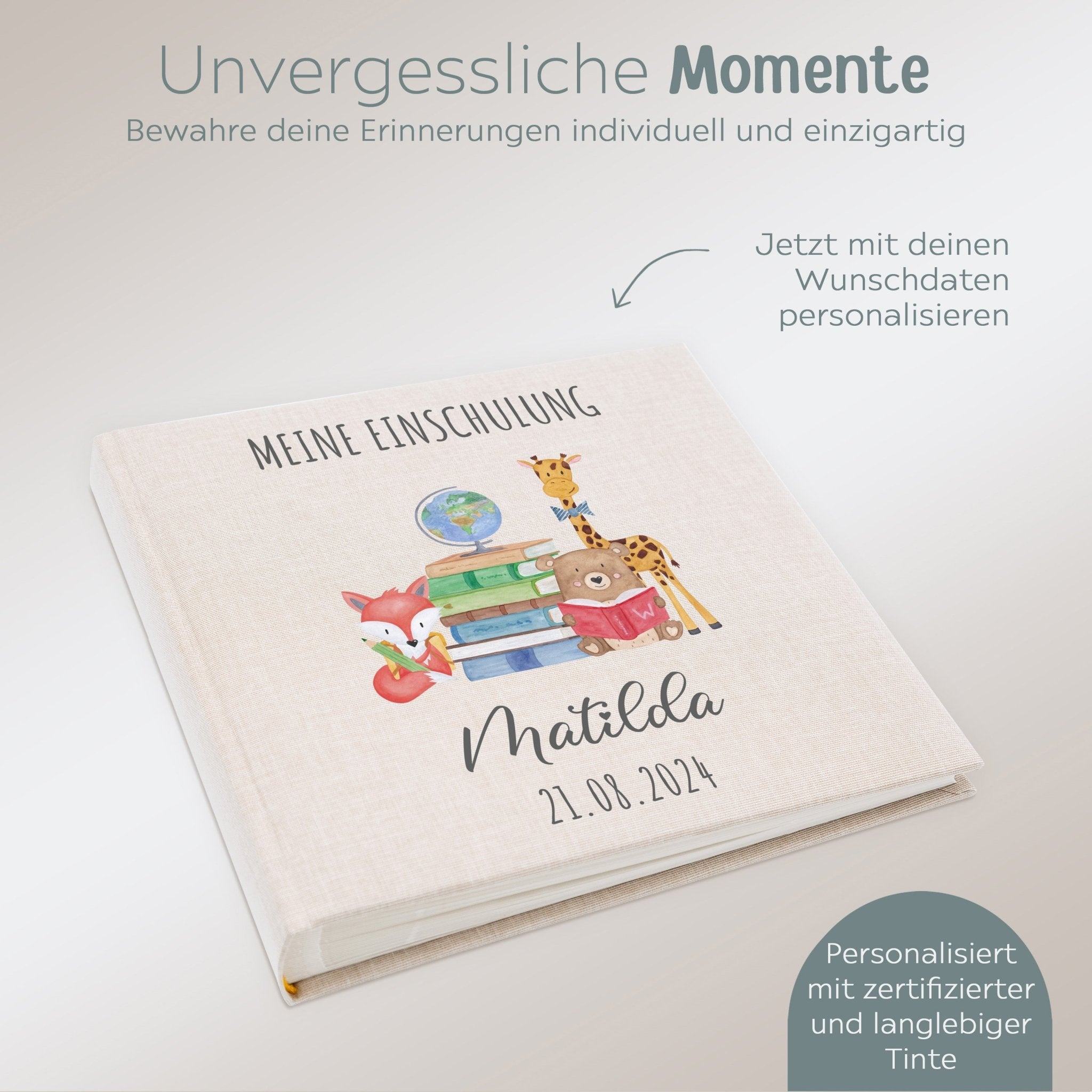 Fotoalbum mit Leineneinband - Meine Einschulung - wunderwunsch