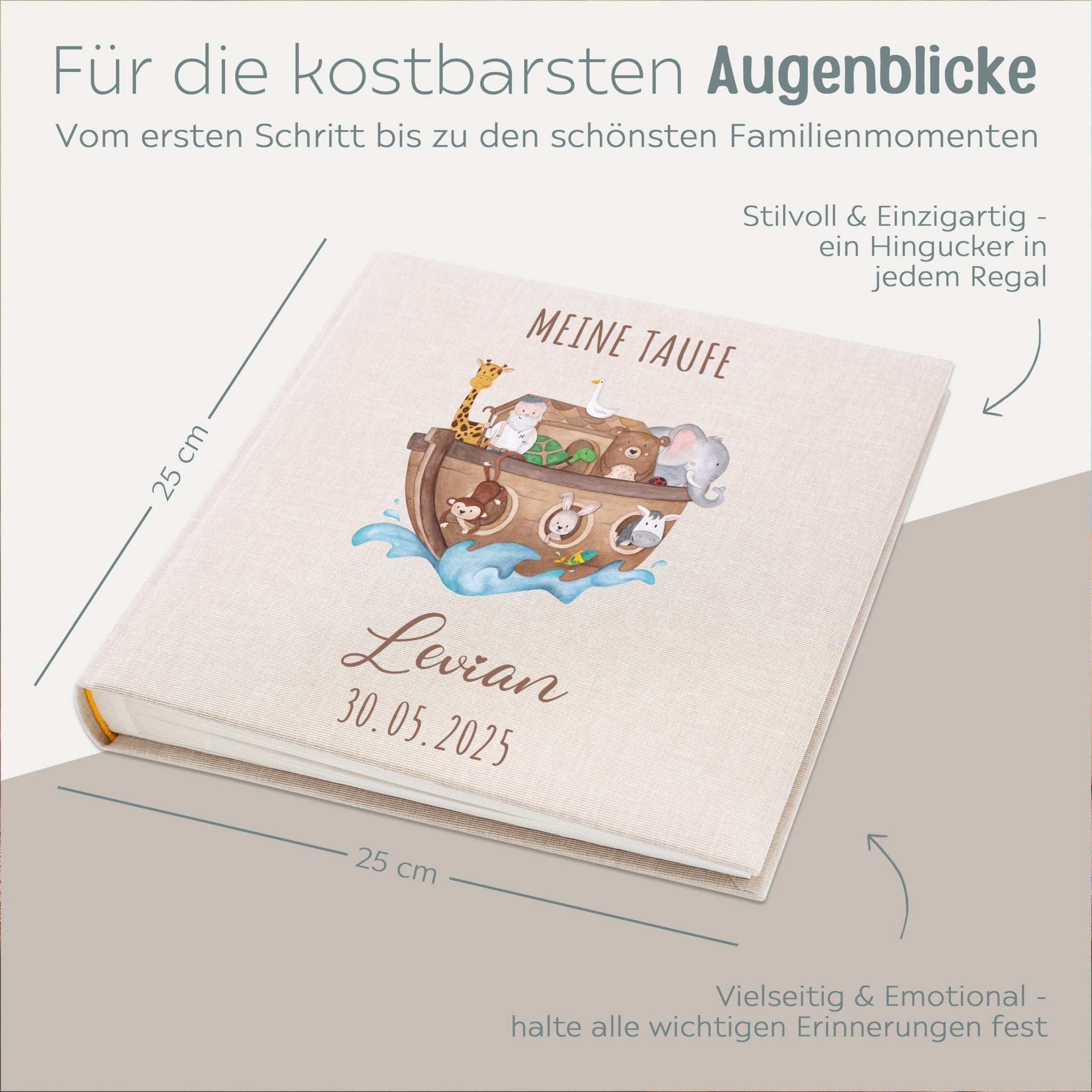 Fotoalbum mit Leineneinband - Meine Taufe - wunderwunsch