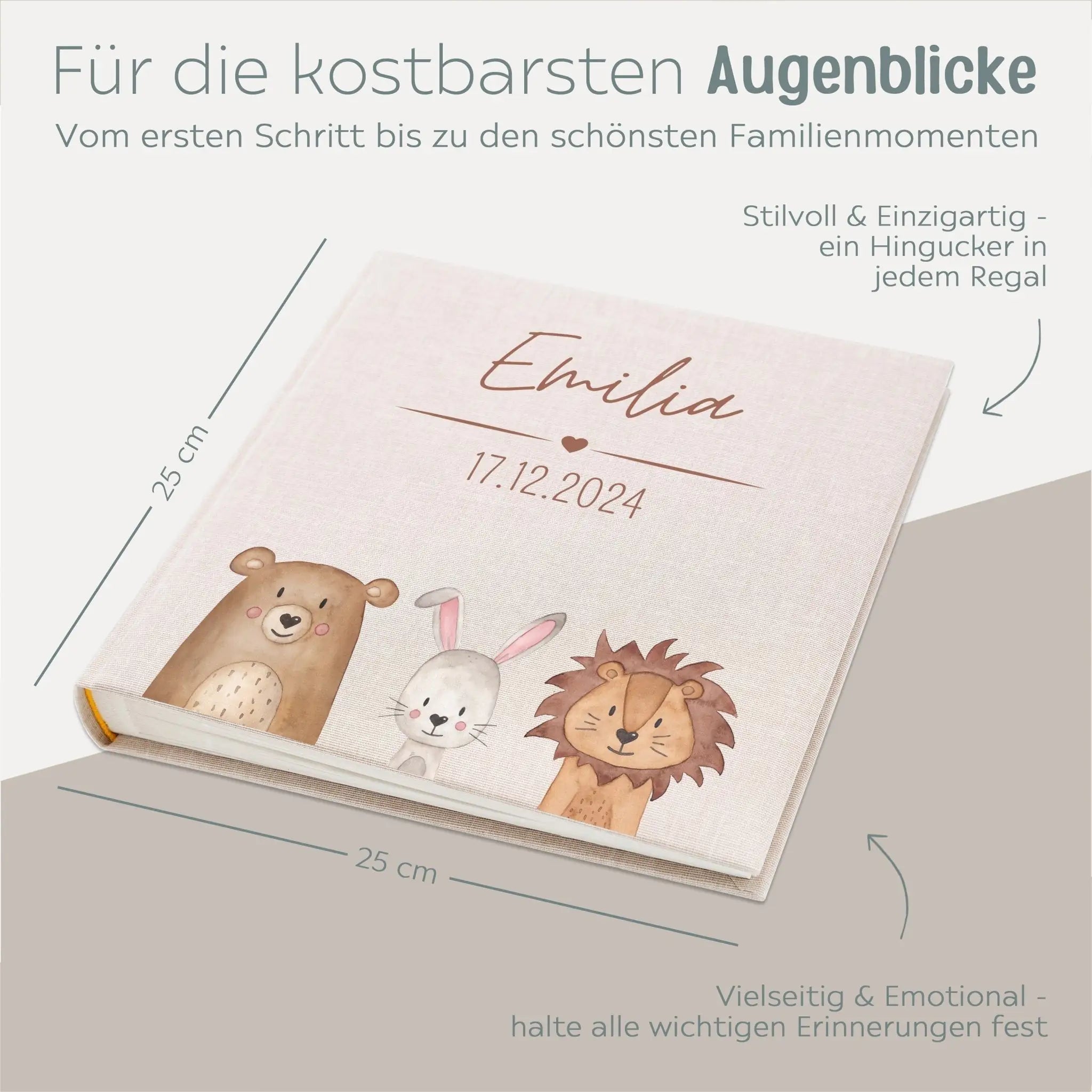 Fotoalbum mit Leineneinband - Tiere Aquarell - wunderwunsch