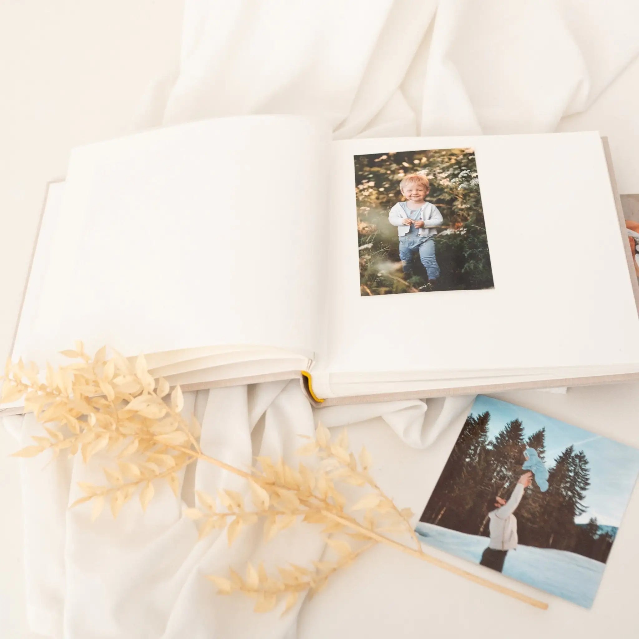 Fotoalbum mit Leineneinband - Tiere Blumenkreis Aquarell - wunderwunsch