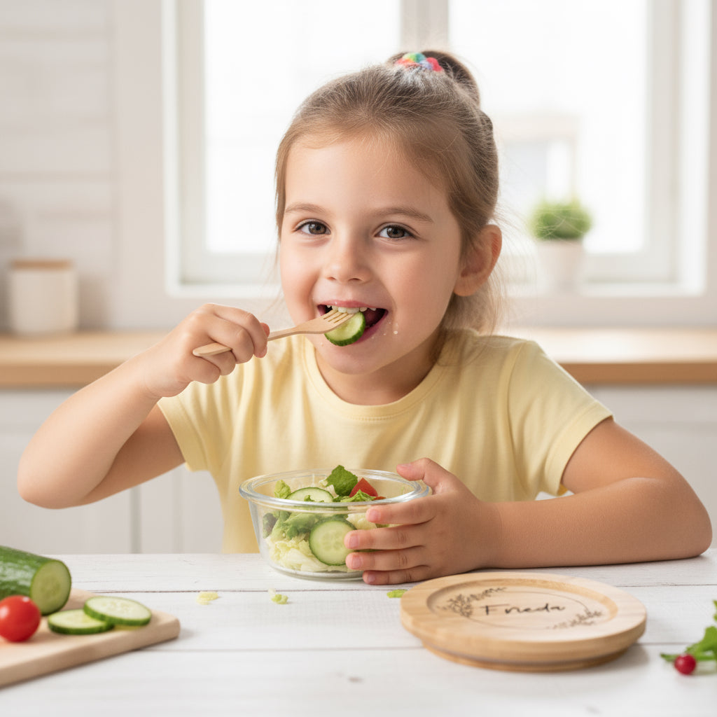 Glasdose personalisiert - Blumenkranz Gravur