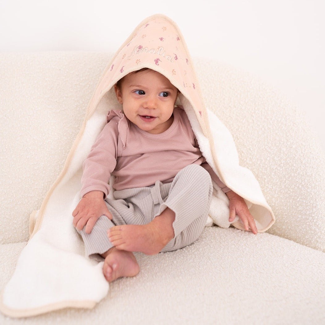 FRESK Baby Kapuzenhandtuch Frottee "Seepferdchen" oder "Camper" - wunderwunsch