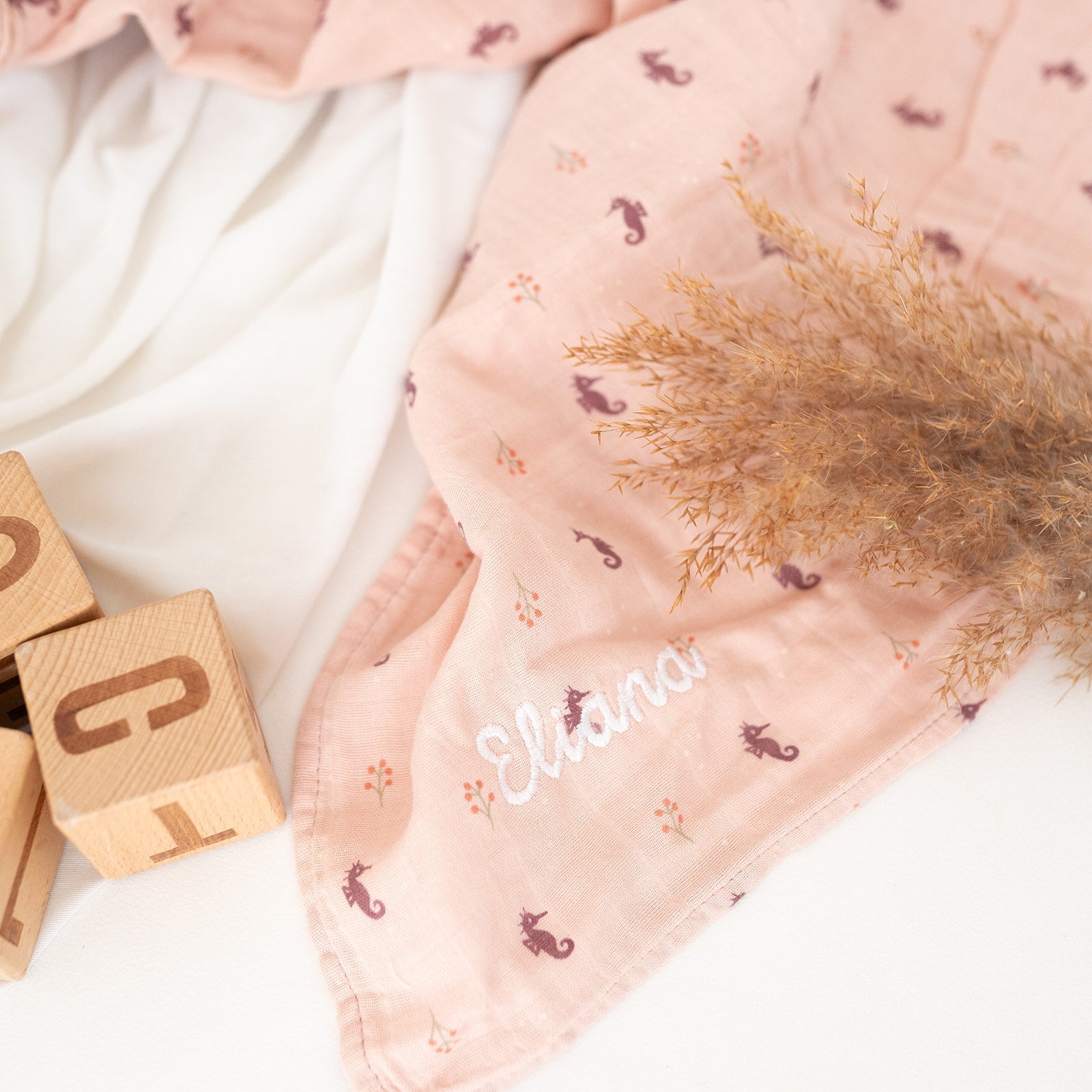 FRESK Mulltuch Baumwolle für Babys personalisiert - wunderwunsch