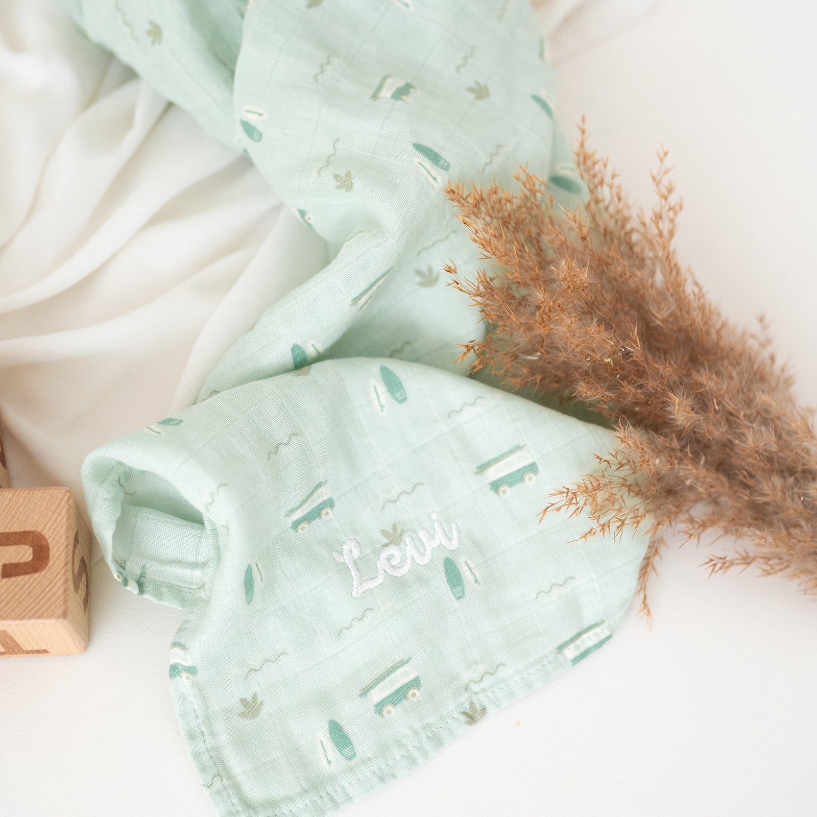FRESK Mulltuch Baumwolle für Babys personalisiert - wunderwunsch