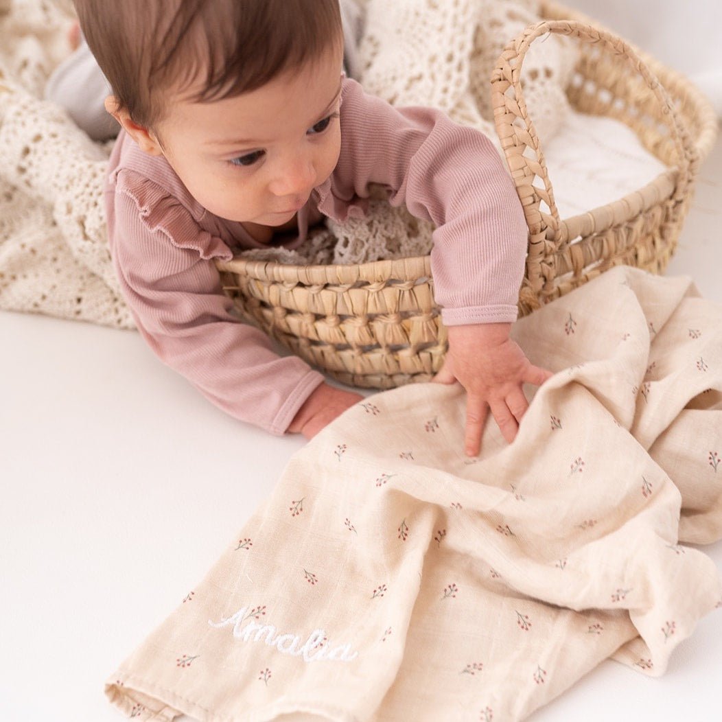 FRESK Mulltuch Baumwolle für Babys personalisiert - wunderwunsch