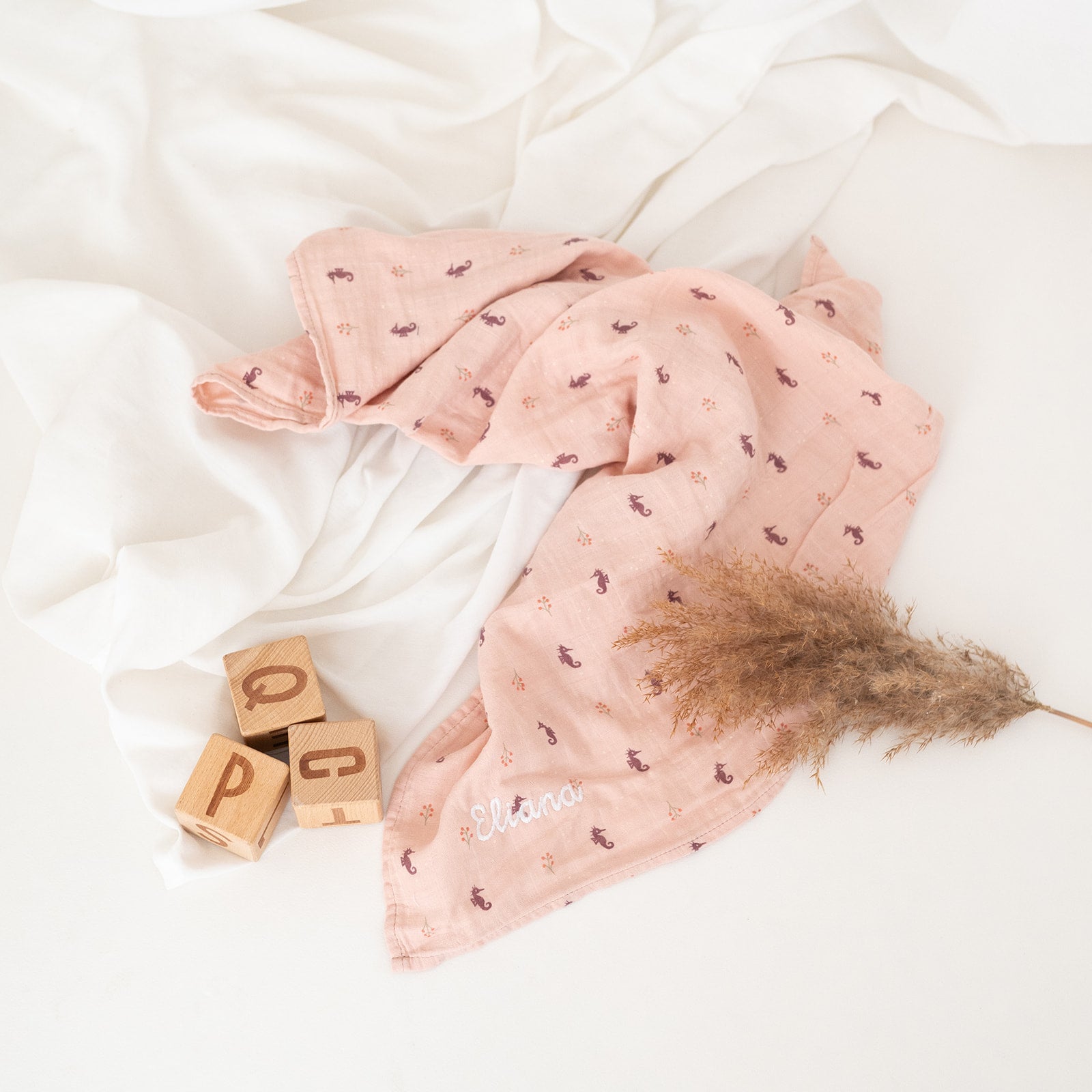 FRESK Mulltuch Baumwolle für Babys personalisiert - wunderwunsch