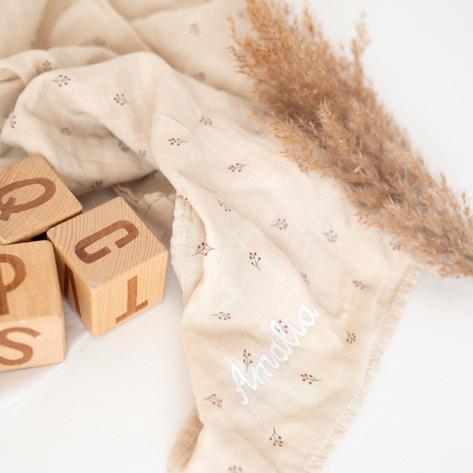 FRESK Mulltuch Baumwolle für Babys personalisiert - wunderwunsch
